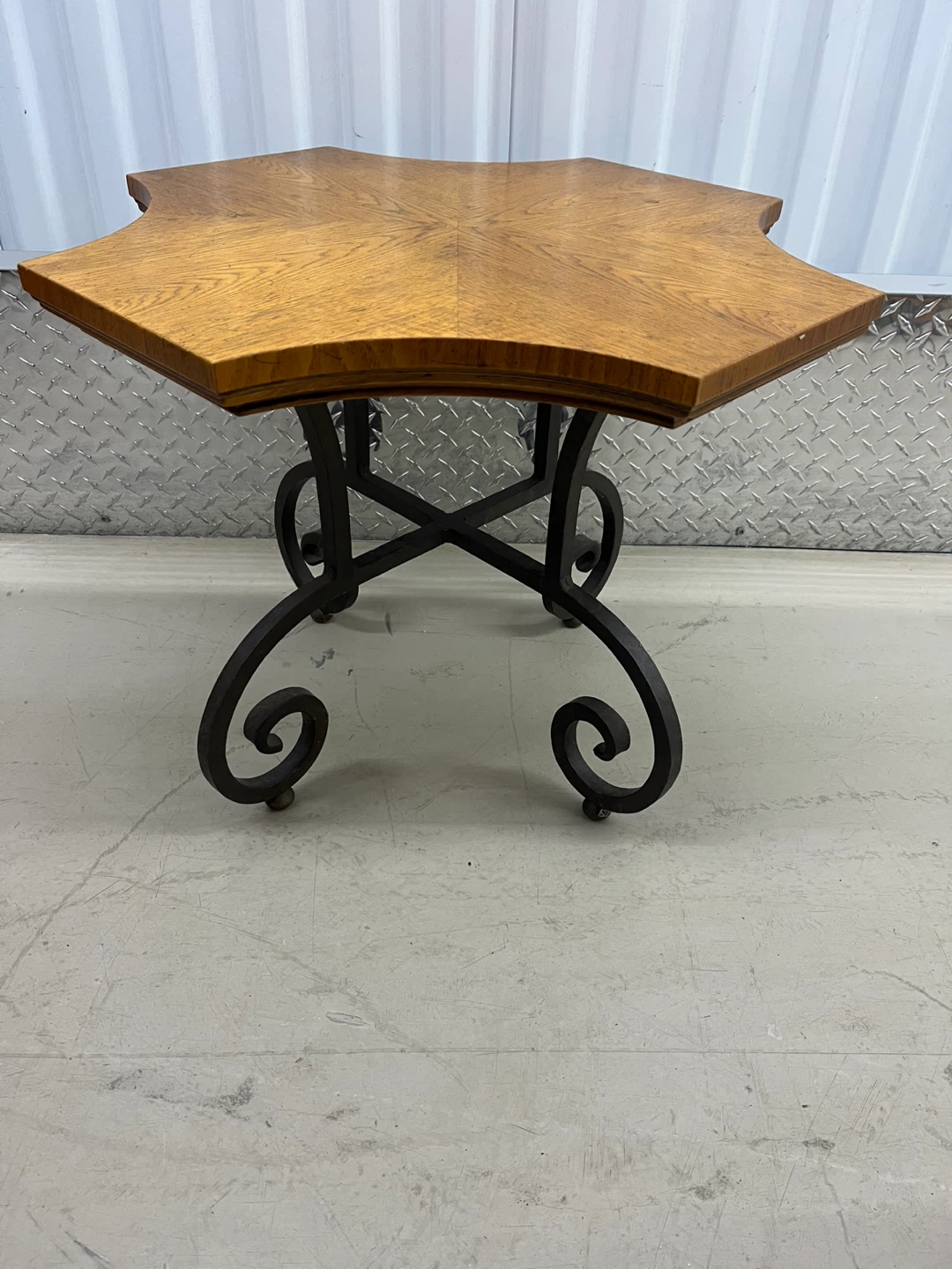 Unique Wood and Metal Accent Table