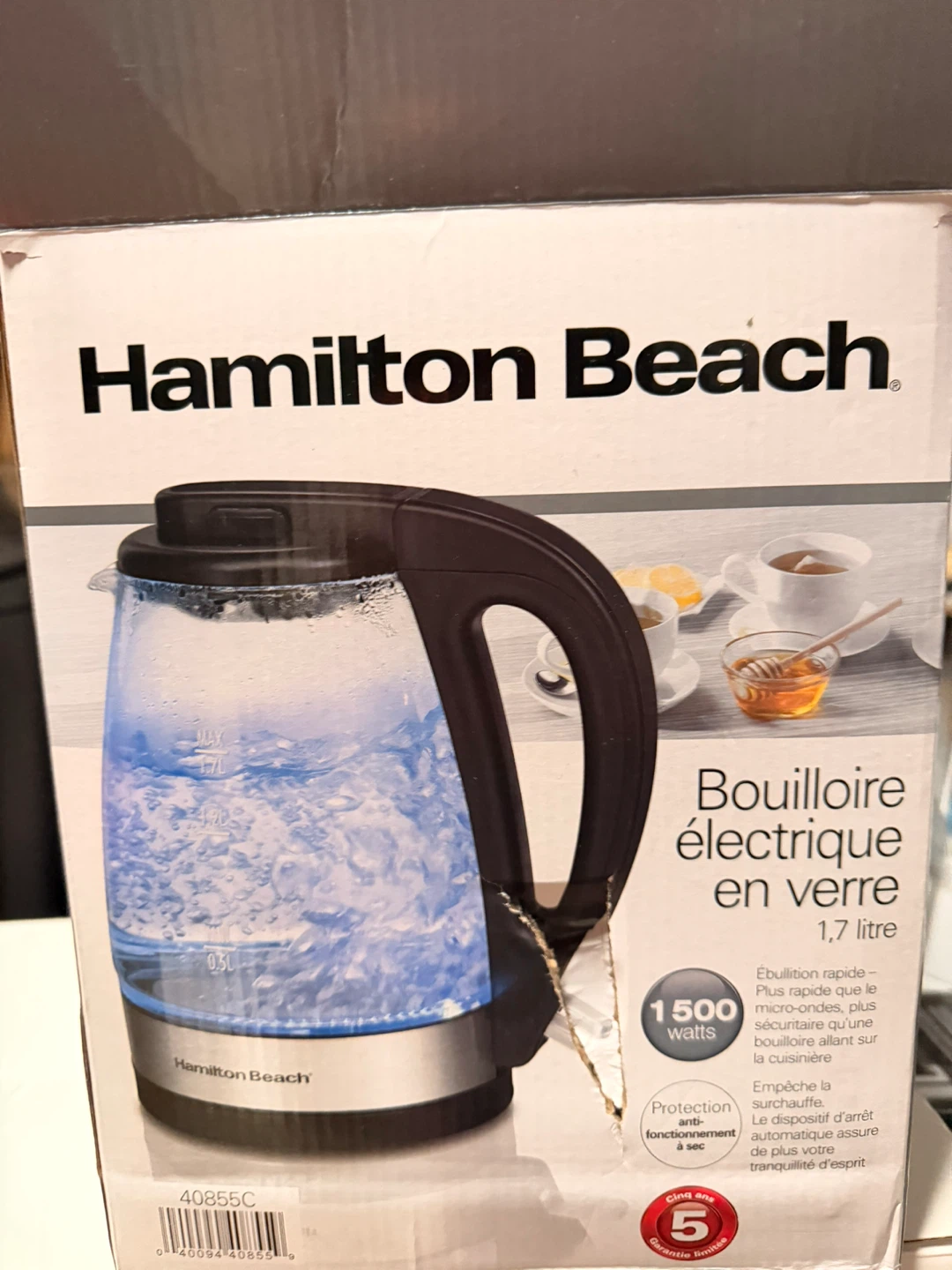 Hamilton Beach Glass Electric Kettle 1.7L