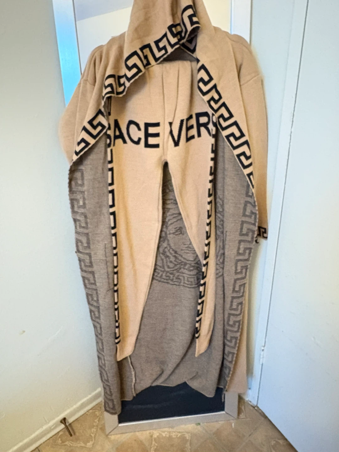 Versace Inspired Knit Robe and Pants Set - photo 3
