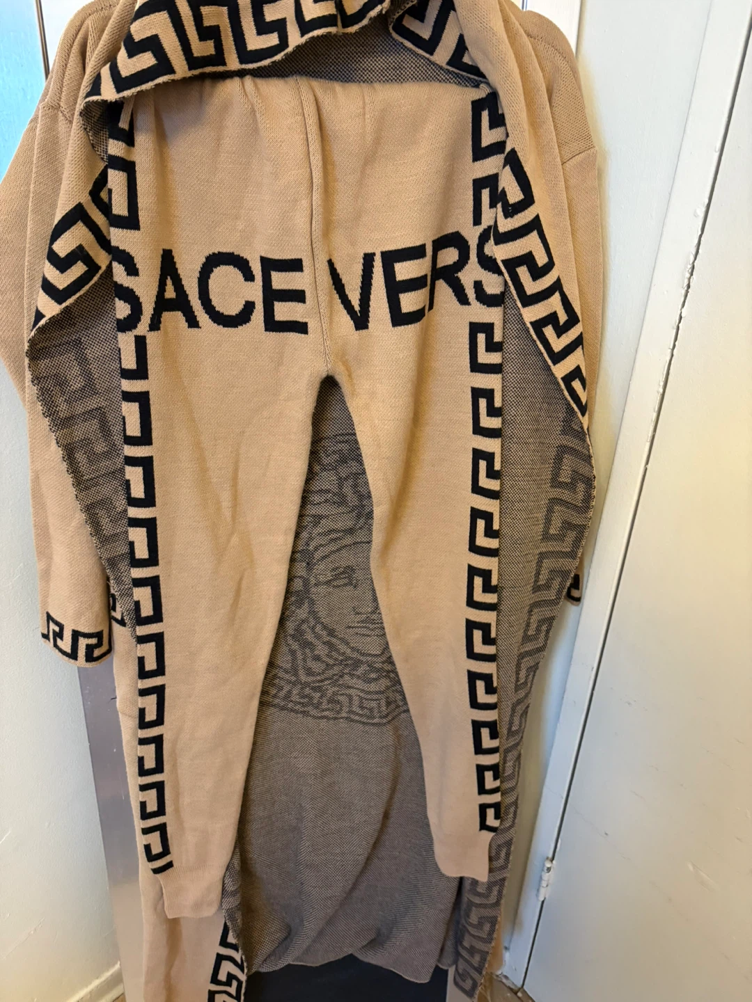 Versace Inspired Knit Robe and Pants Set - photo 4