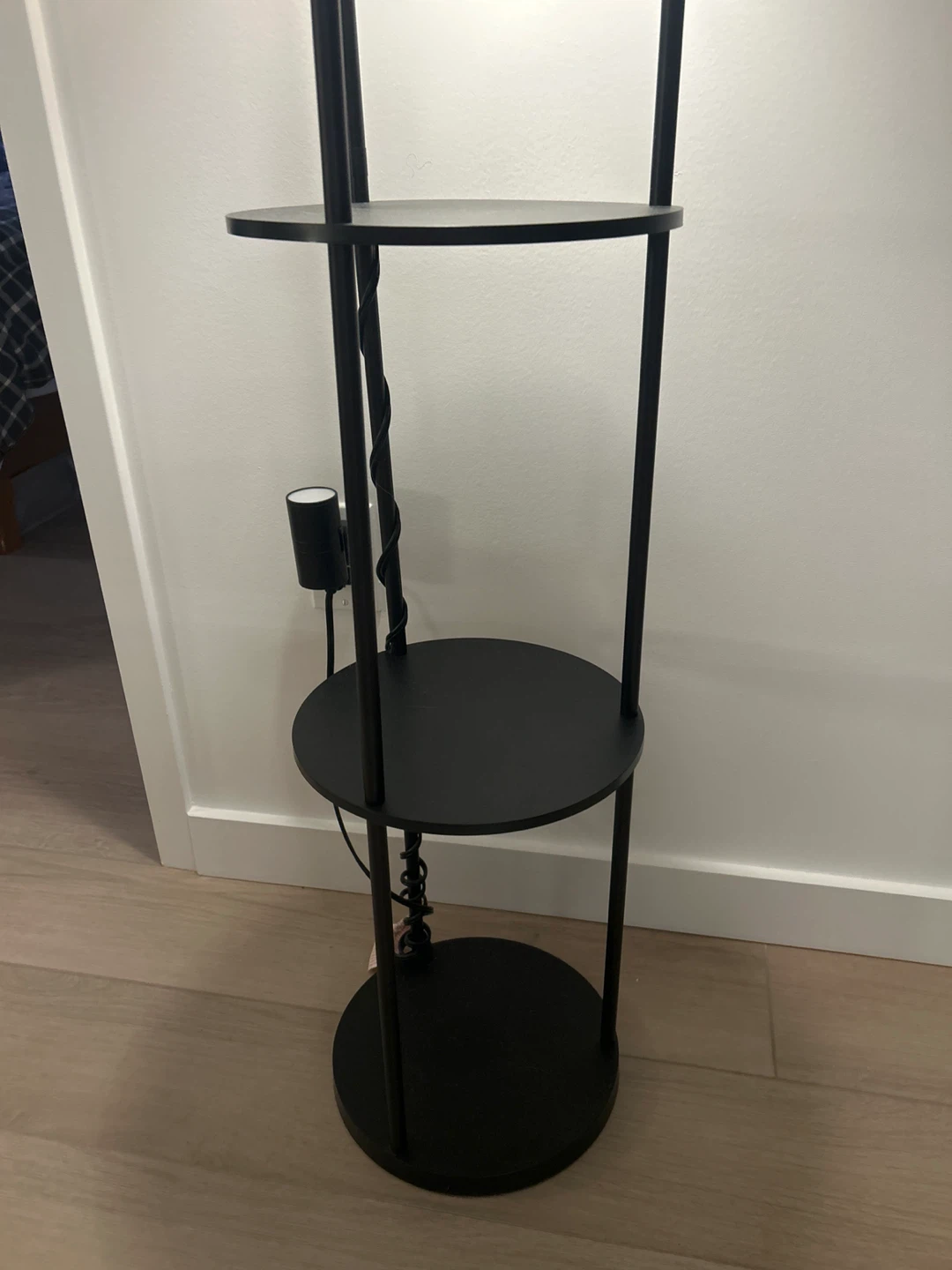 Black Floor Lamp with Shelves (with light bulb) - photo 3