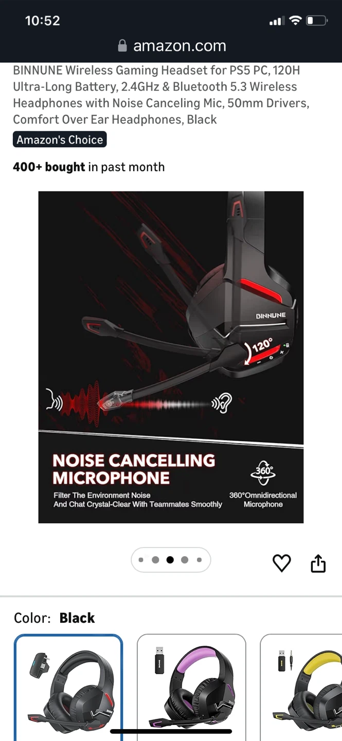 BINNUNE Wireless Gaming Headset for PS5 PC - photo 5