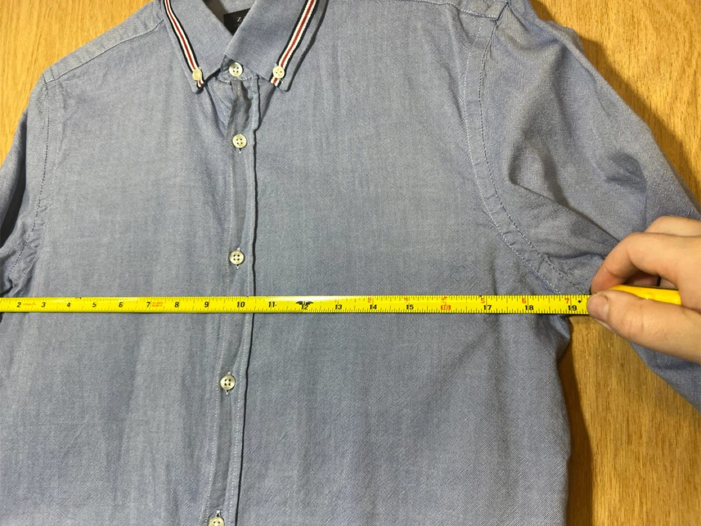 Zara Man Blue Button-Down Shirt . Size M - photo 4