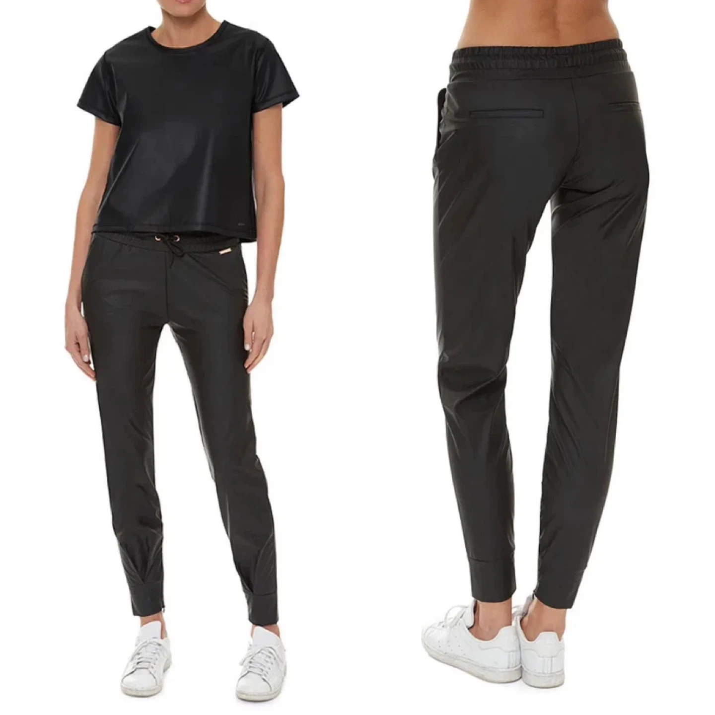 🏆 $170 XS Sweaty Betty Joggers Danca LeatherLook Sweat Pants
