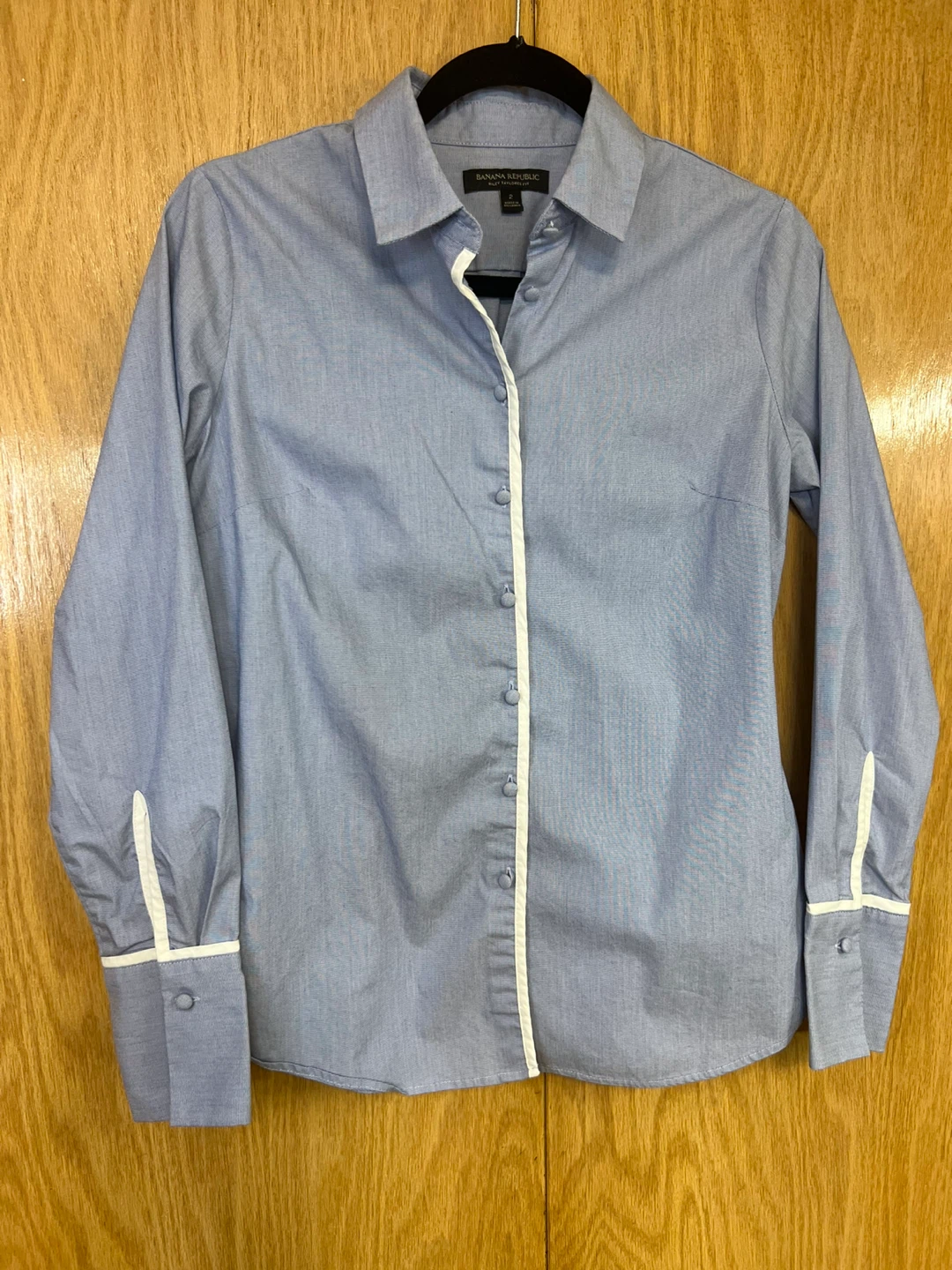Banana Republic Riley Tailored Fit Blue Shirt Size 2 - photo 2