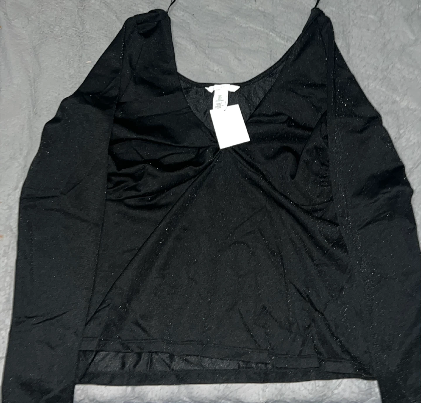 H&M Black Sparkle Long Sleeve Top 🏆 - photo 2