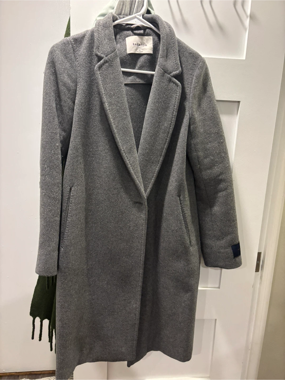 Babaton Grey Wool Blend Coat