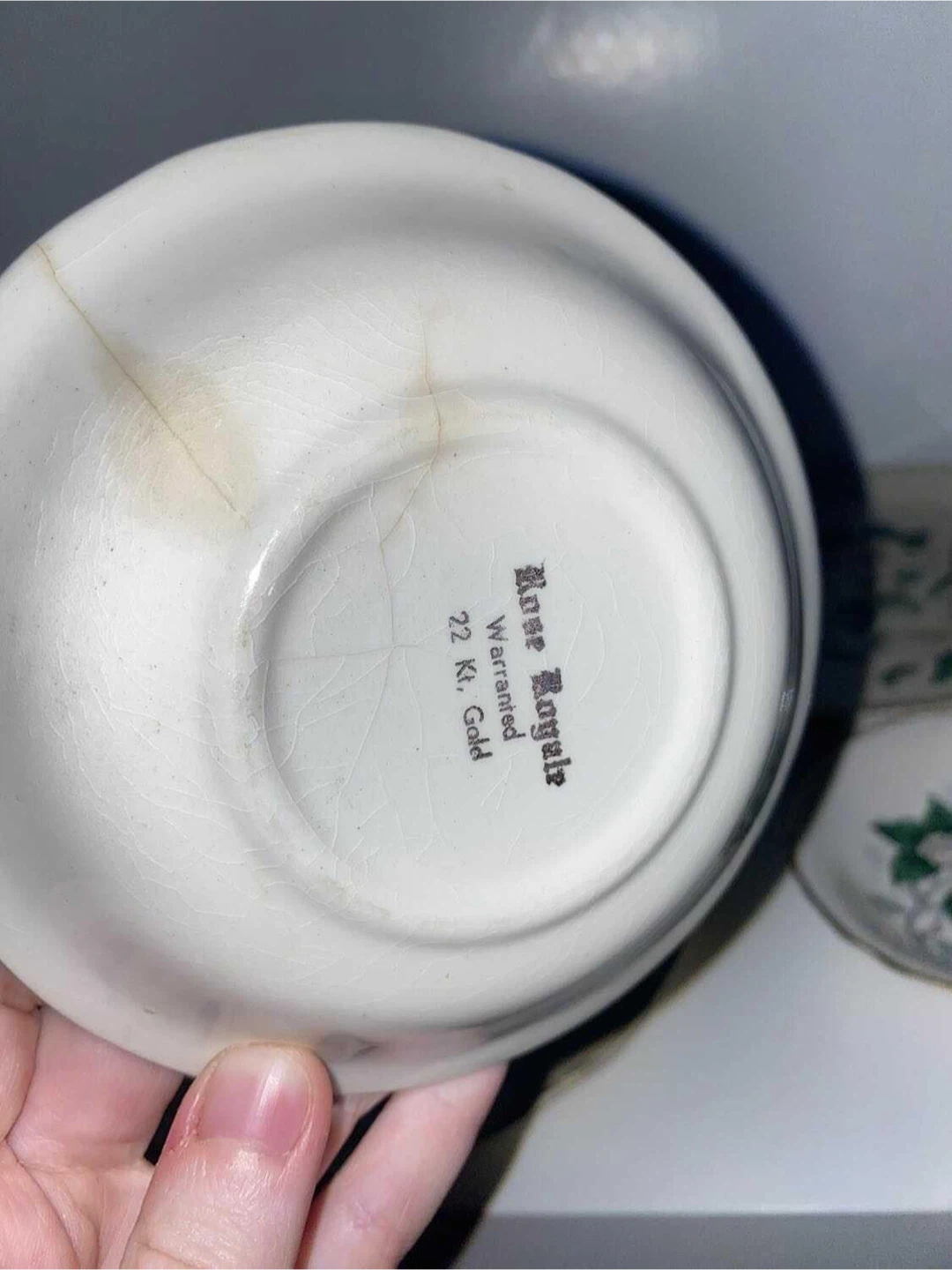 22k gold porcelain plate set 1940s - photo 4