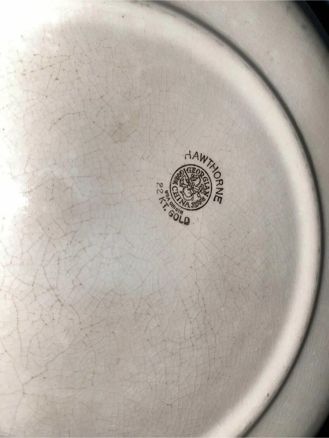 22k gold porcelain plate set 1940s - photo 3