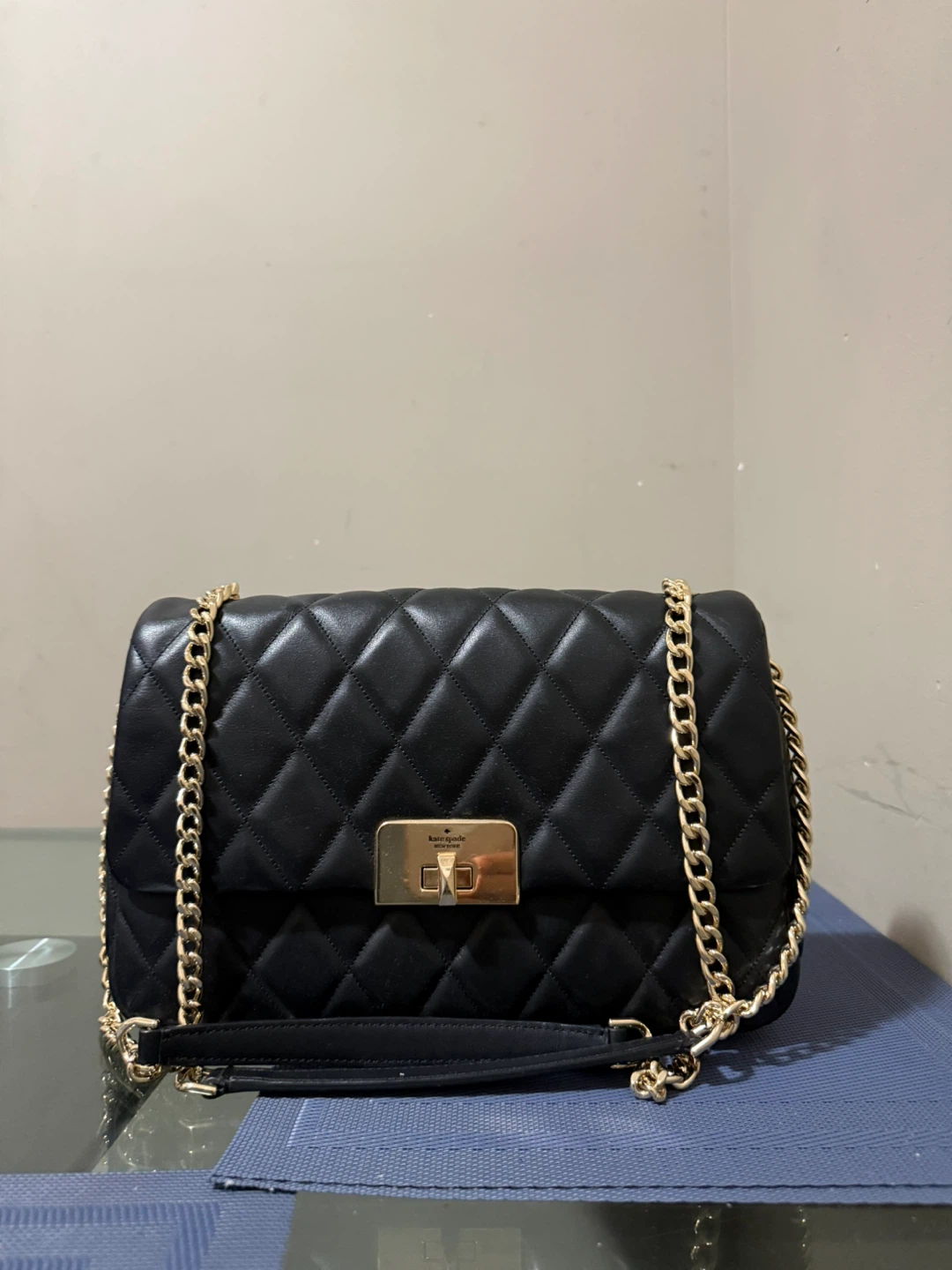 Kate Spade Black Quilted Leather Shoulder Bag