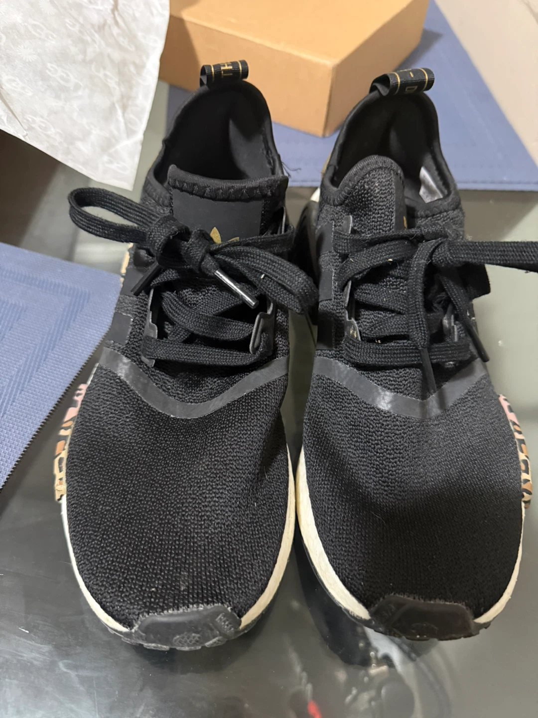 Adidas NMD R1 Shoes Black Leopard Print