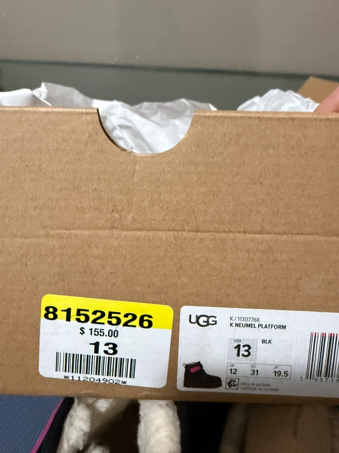 UGG K Neumel Platform Boots - Black - Size 13 - photo 3