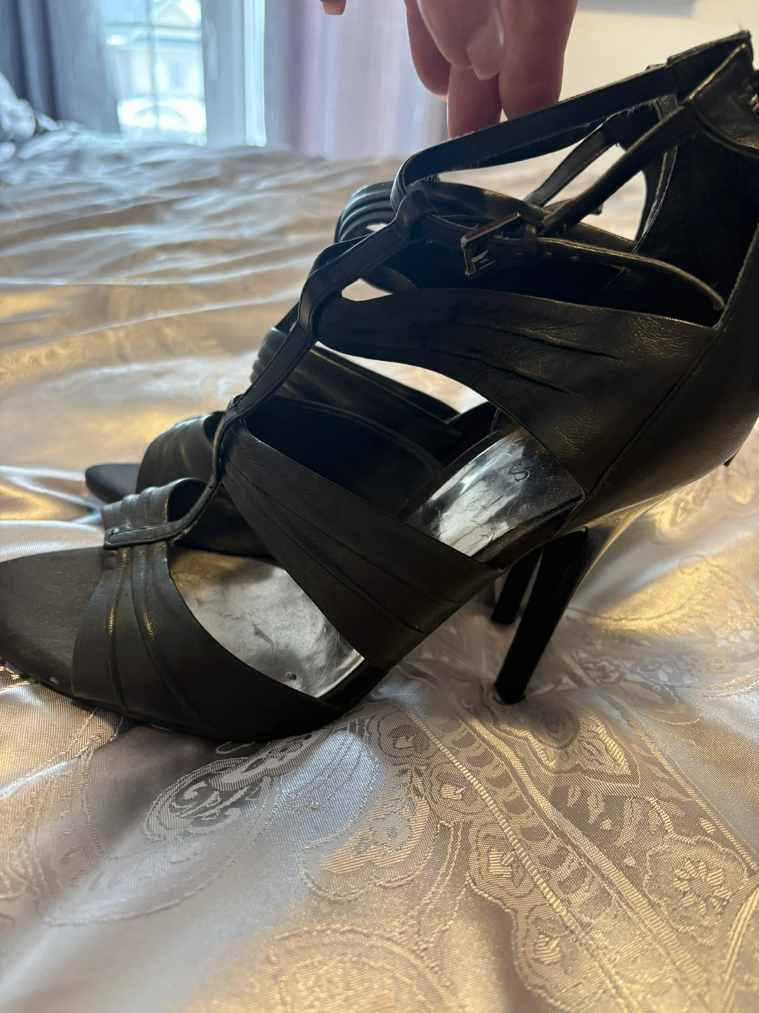 Black Guess Strappy Heels - photo 4
