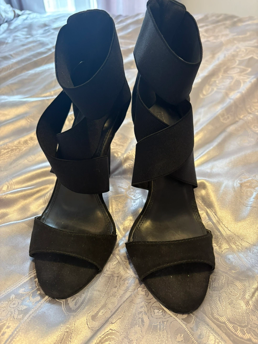 Black Stiletto Heels with Straps