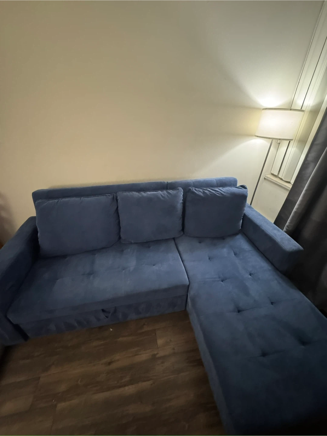 Structube Blue Sectional Sofa Bed with Storage
