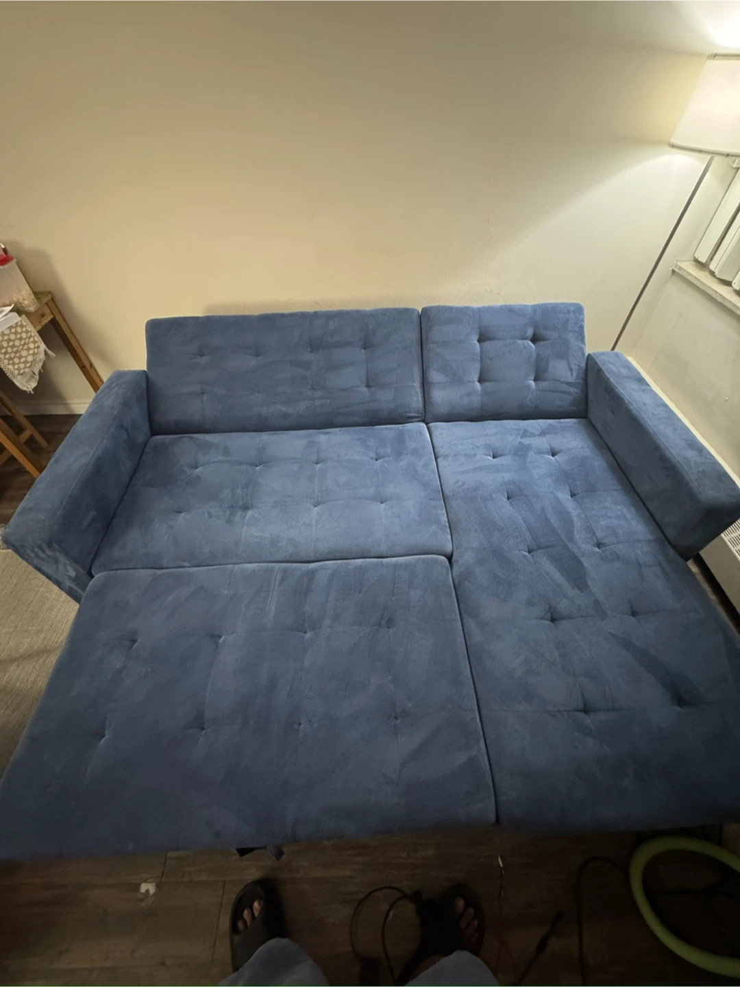 Structube Blue Sectional Sofa Bed with Storage - photo 4