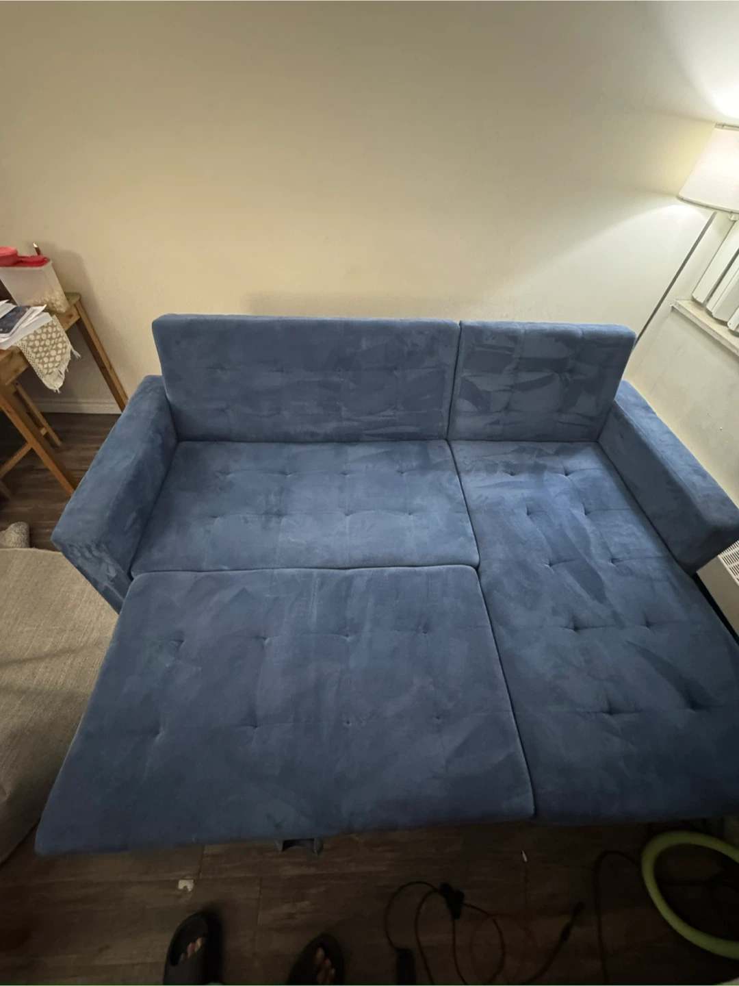 Structube Blue Sectional Sofa Bed with Storage - photo 3