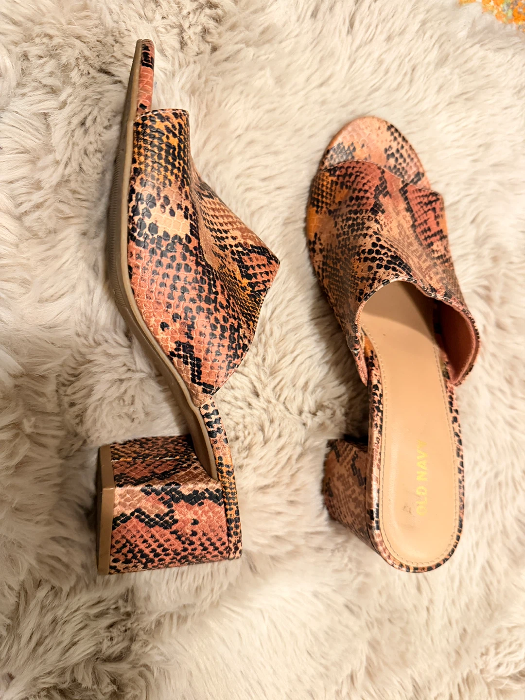 Women's Snake Print Heeled Mules Size 7 🏆 - photo 3