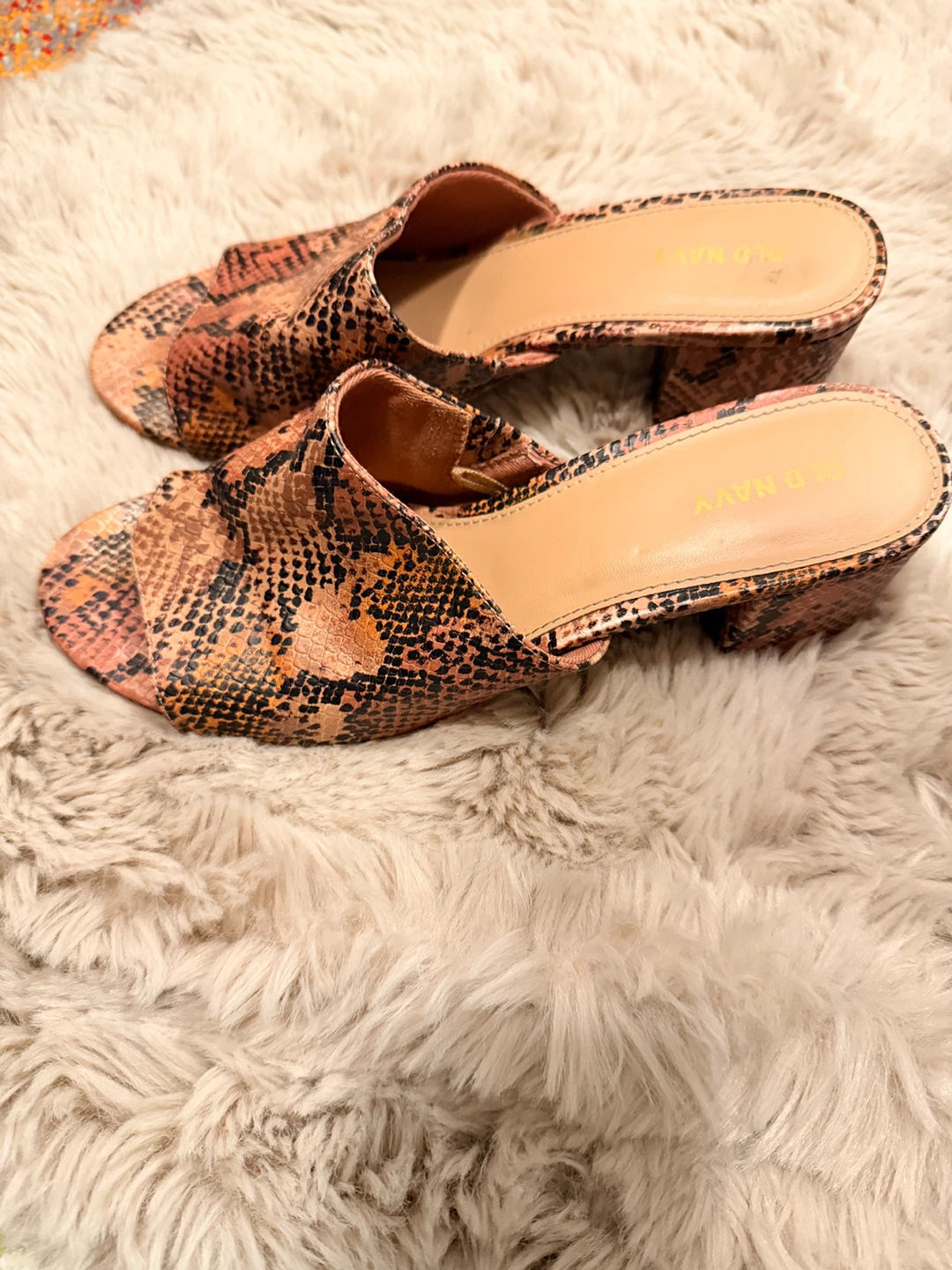 Women's Snake Print Heeled Mules Size 7 🏆 - photo 2