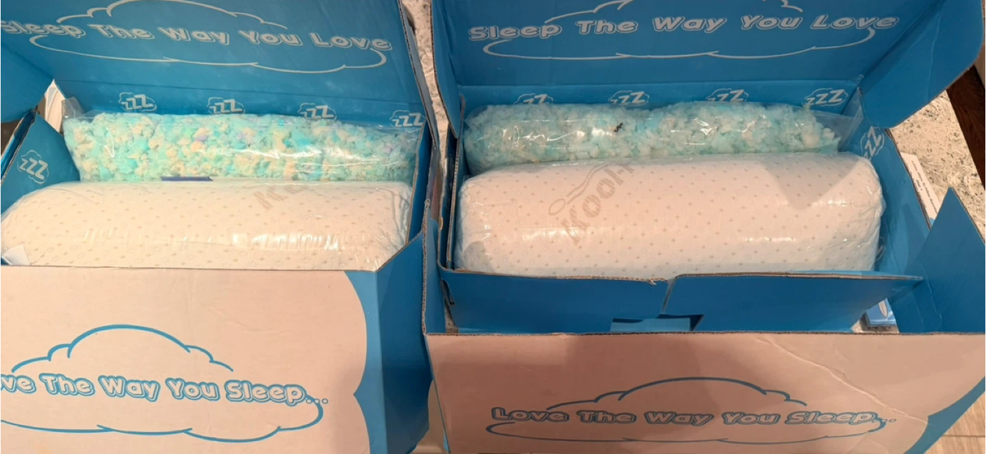 2 Snuggle-Pedic Adjustable Queen Size Memory Foam Pillows! - photo 4
