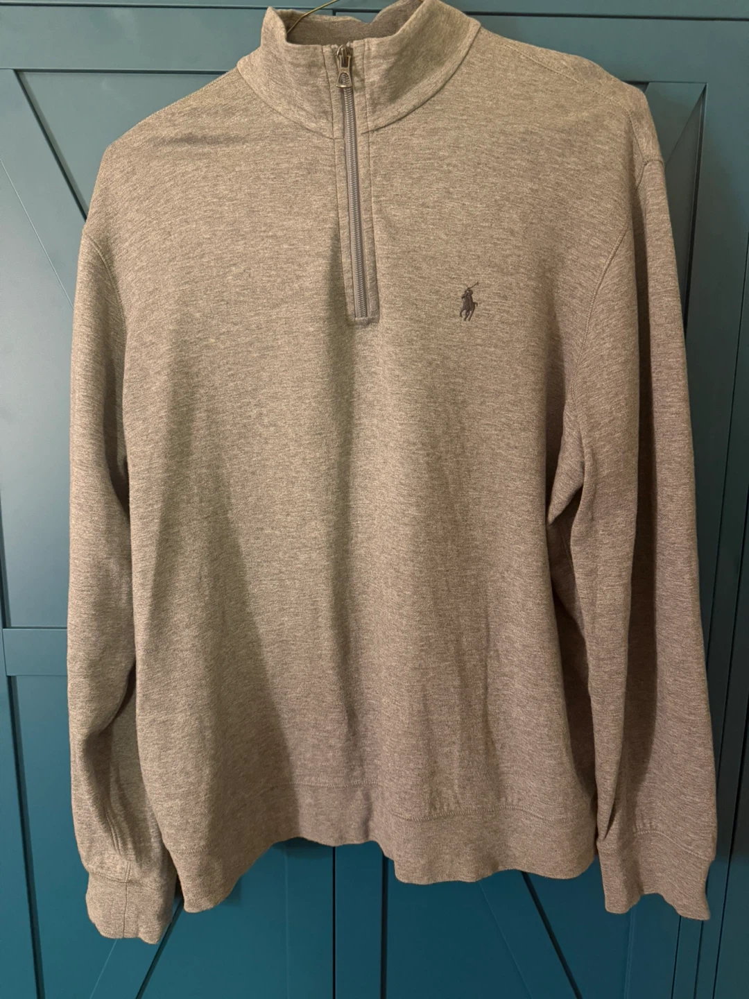 Polo Ralph Lauren Quarter Zip Sweatshirt - Grey - Size L - photo 4