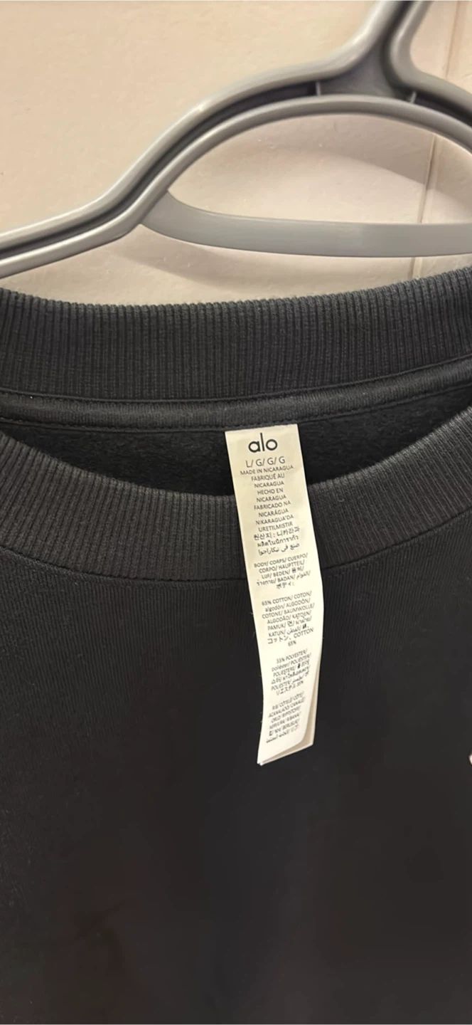 Alo Yoga Accolade Crew Neck Pullover - Black, Size L - photo 3