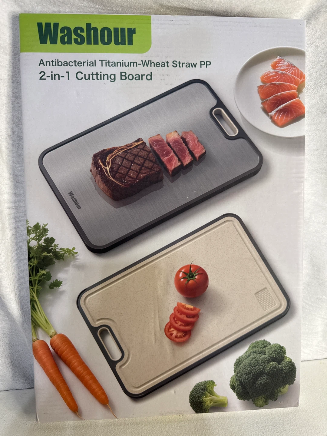 Washour Antibacterial  2-in-1 Cutting Board