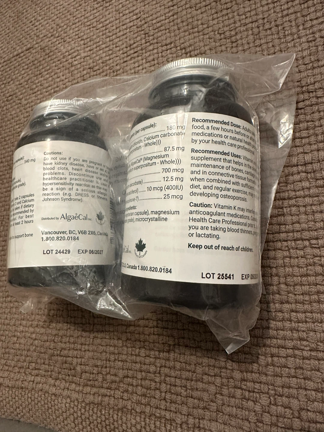 AlgaeCal Bone Builder Plus & Strontium, Veggie Caps - photo 2