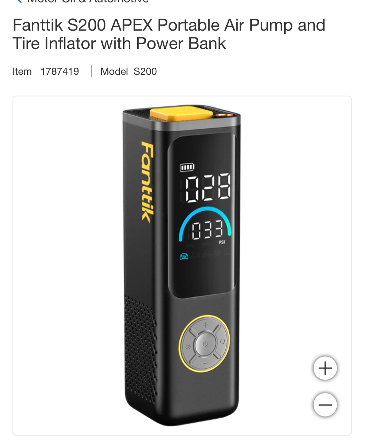 Fanntik S200 APEX Portable Tire Inflator with Power Bank