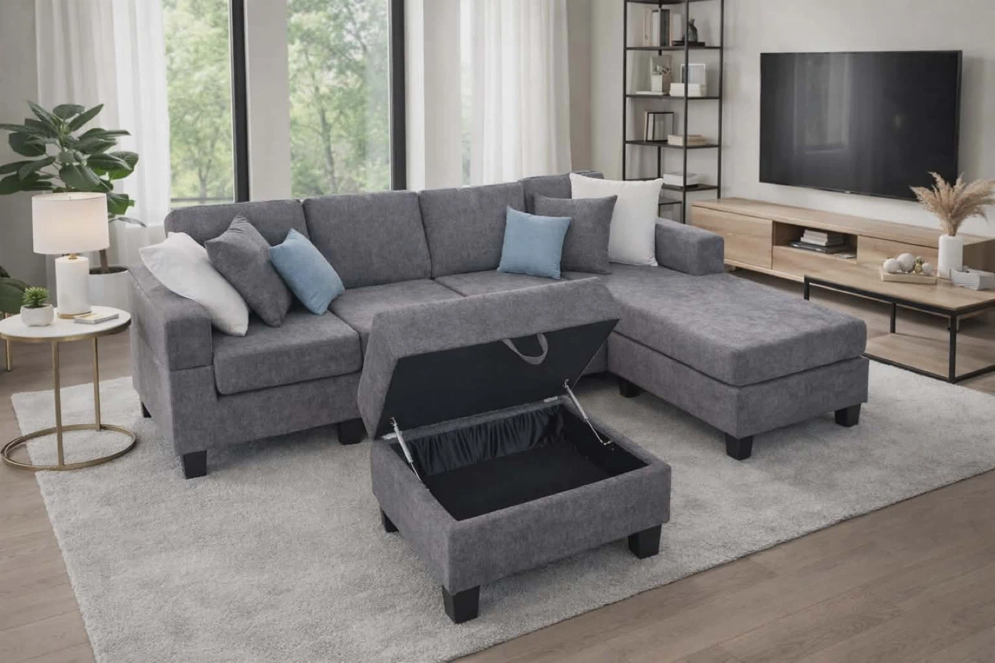 Brand New Dark Grey European style 4 seater lounge sofa 🏆 - photo 5