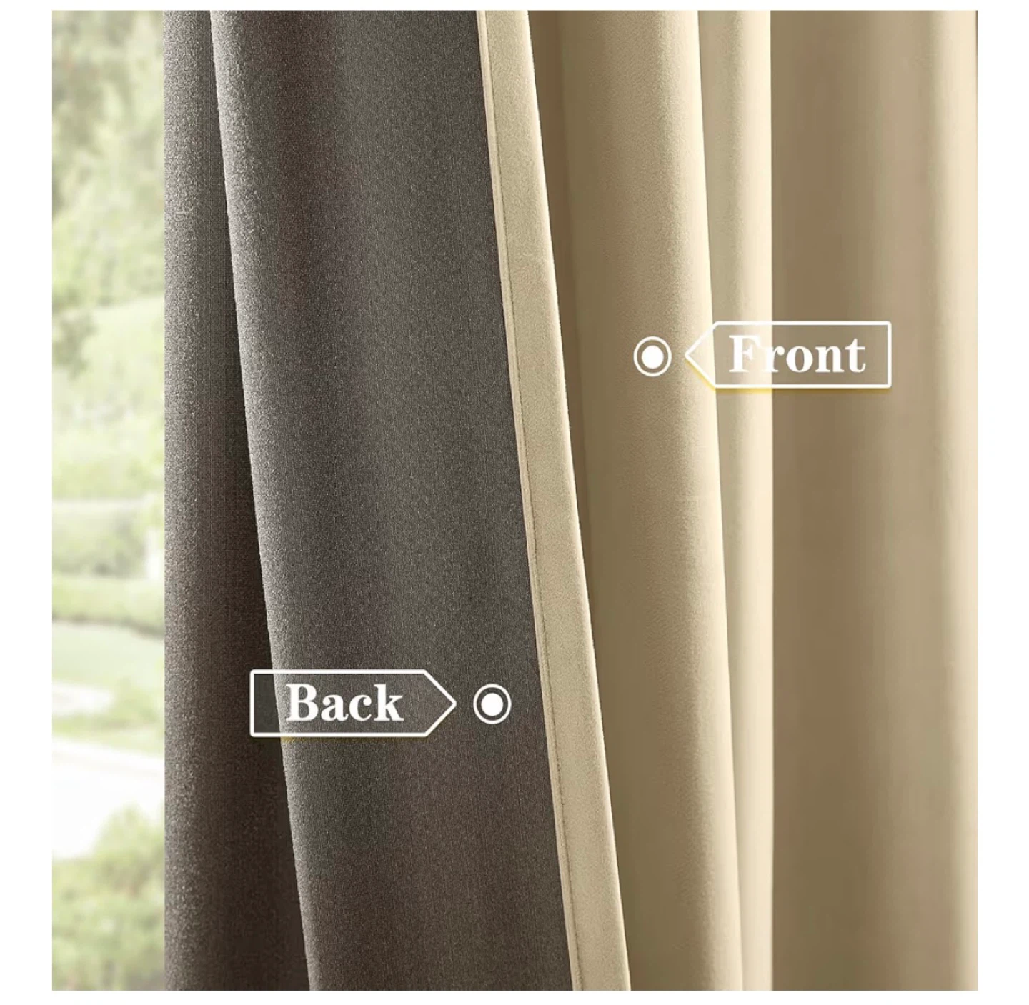 AUSSPVOCT Pinch Pleated Velvet Curtains - 40"x84" - Beige - photo 2