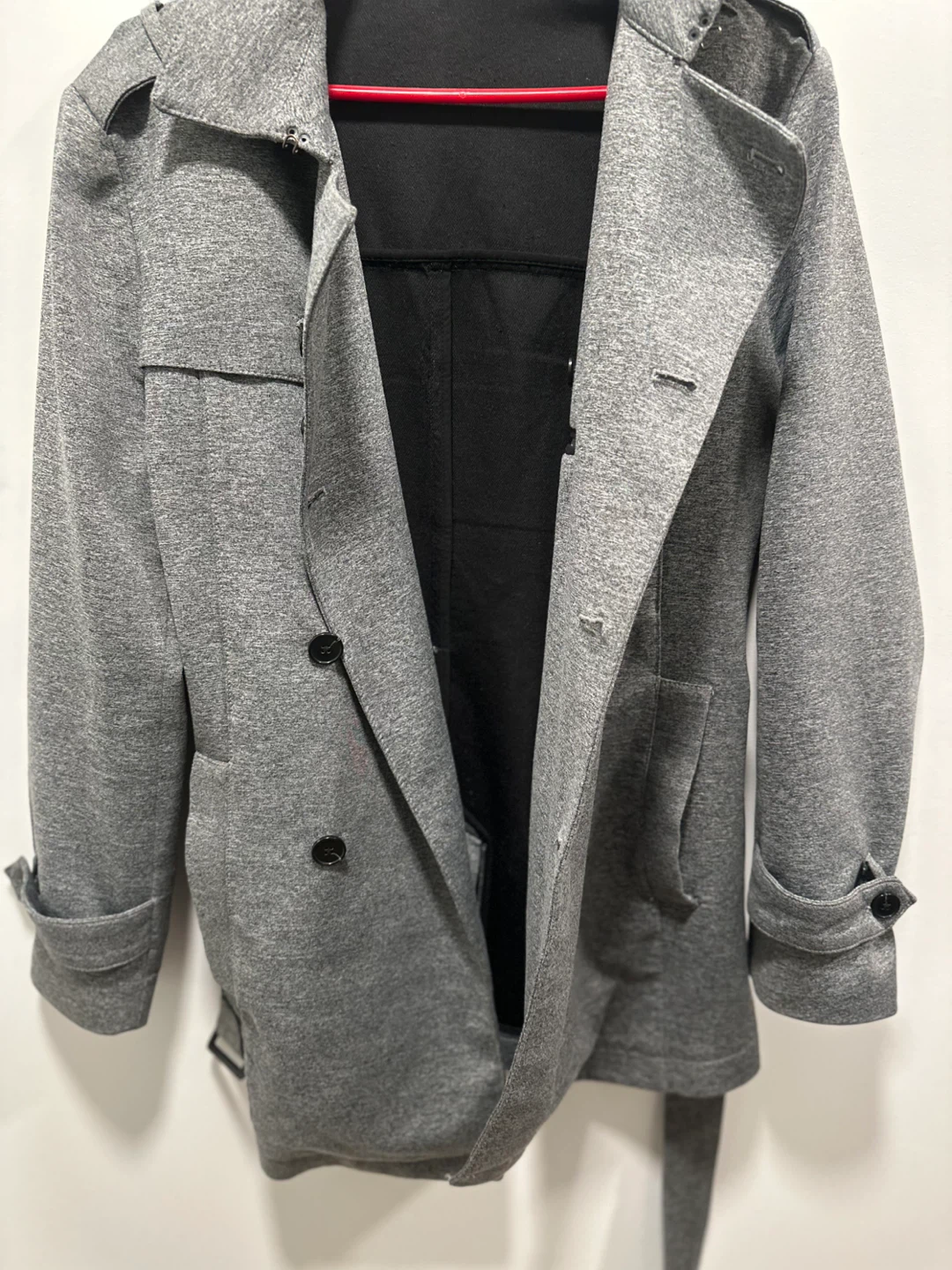Zara Man Grey Double-Breasted Trench Coat - photo 3