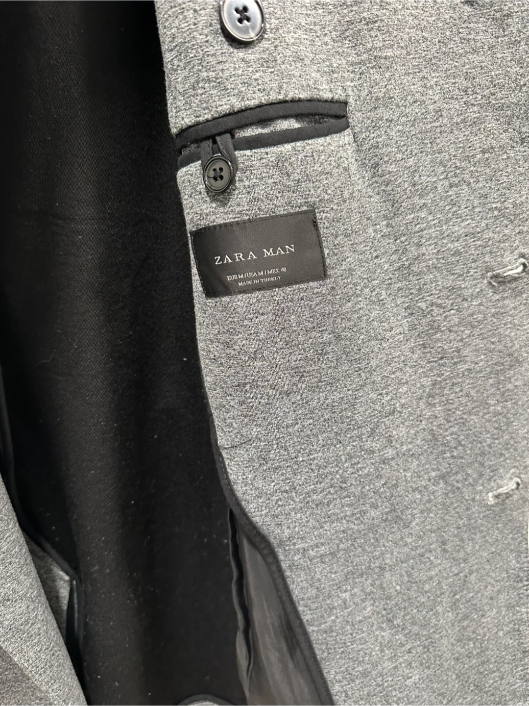 Zara Man Grey Double-Breasted Trench Coat - photo 5