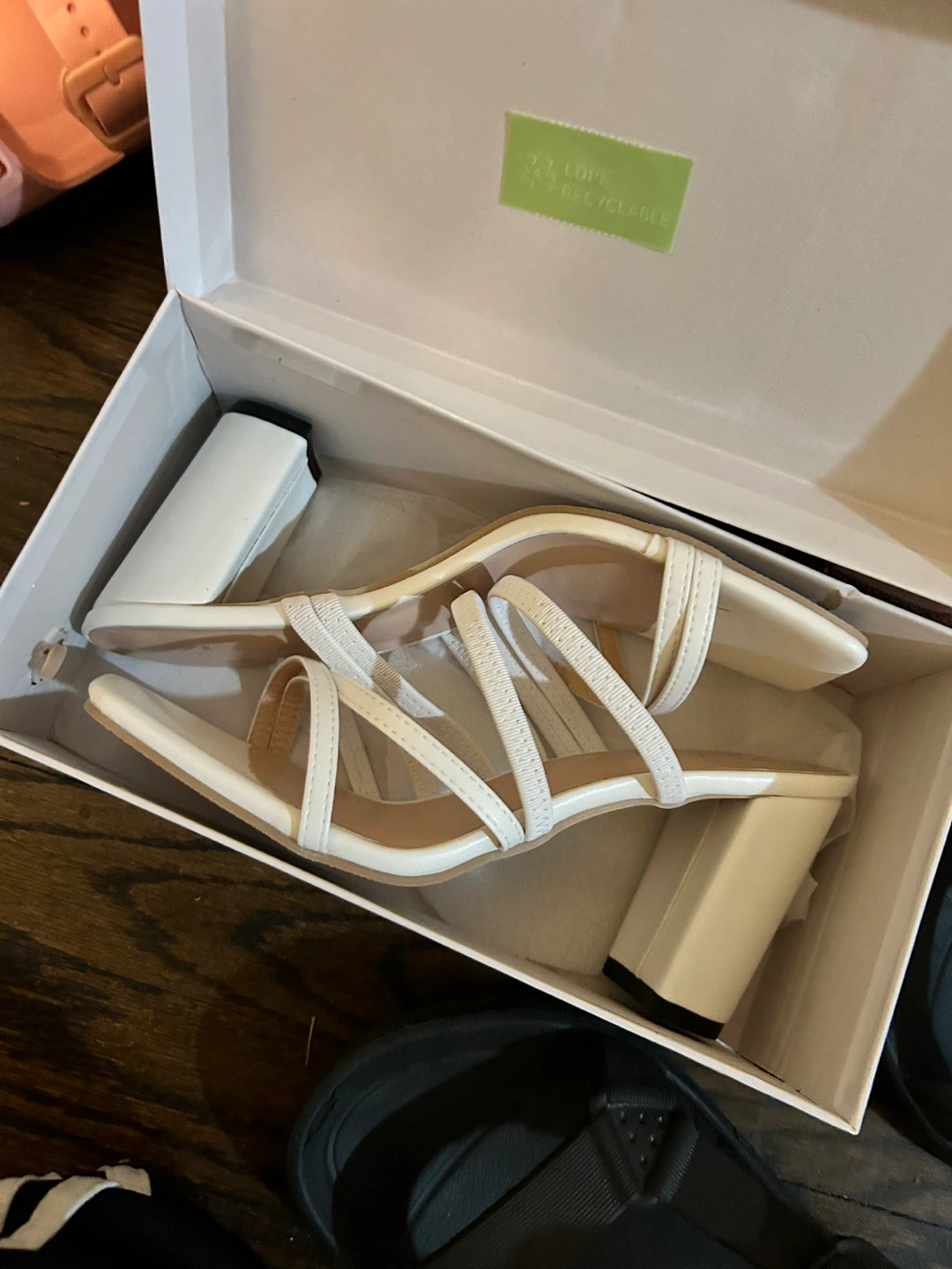 Zlah White Strappy Block Heel Sandals - photo 2