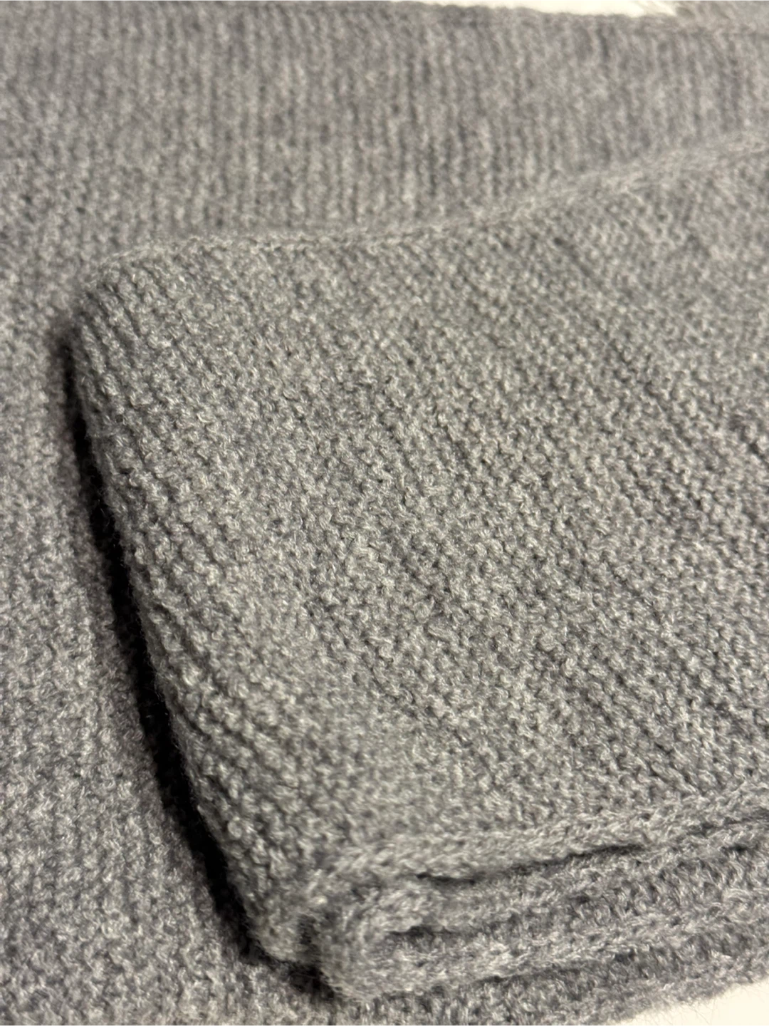 Handmade Knitted Hood/Scarf - grey color, lightweight fine yarn - photo 2