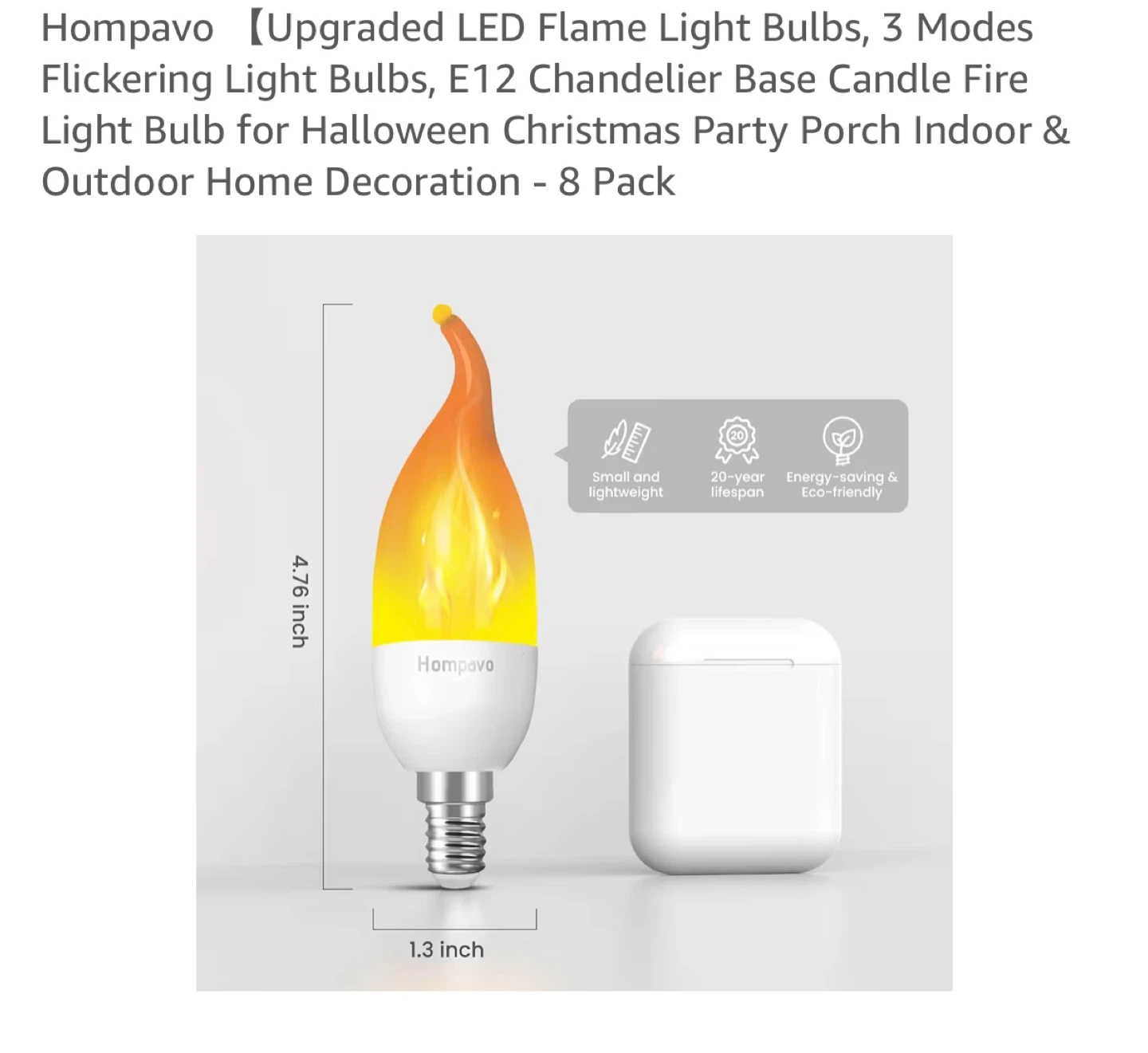 Hompavo LED Flame Light Bulbs - 8 Pack - photo 5