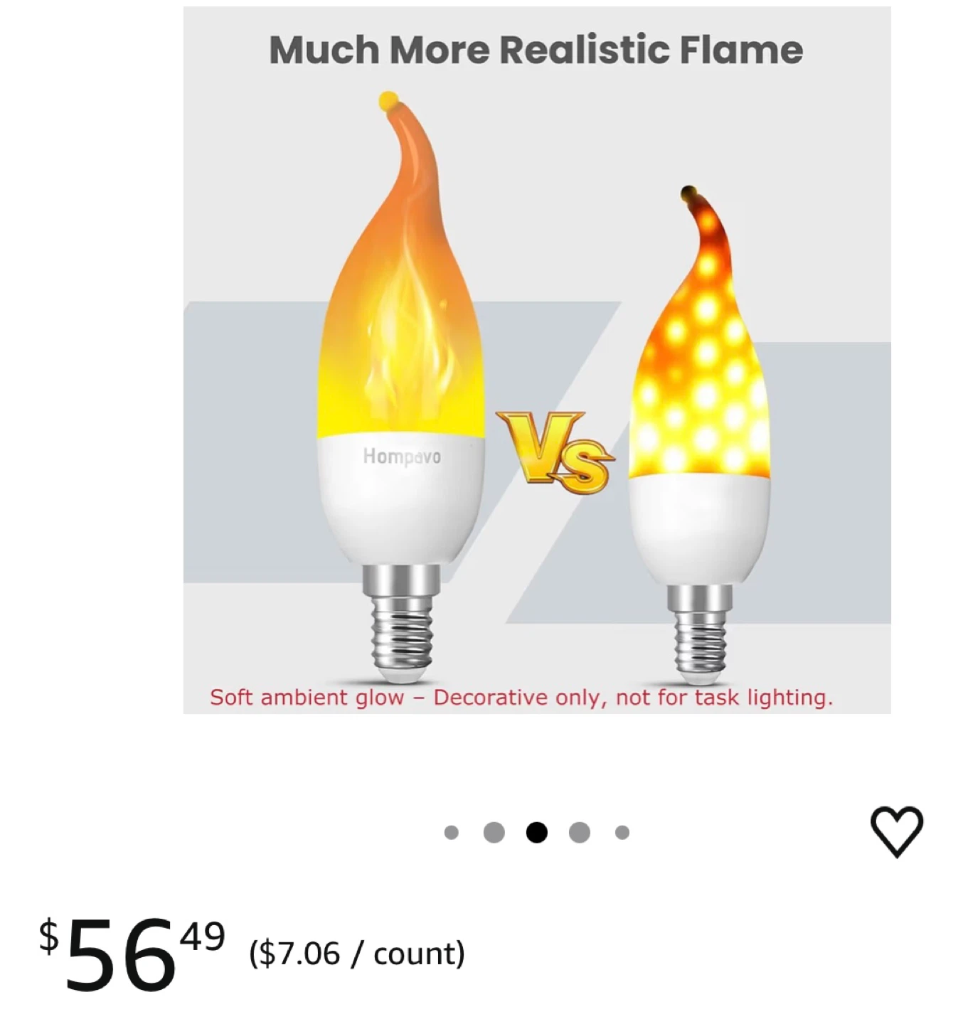 Hompavo LED Flame Light Bulbs - 8 Pack - photo 3