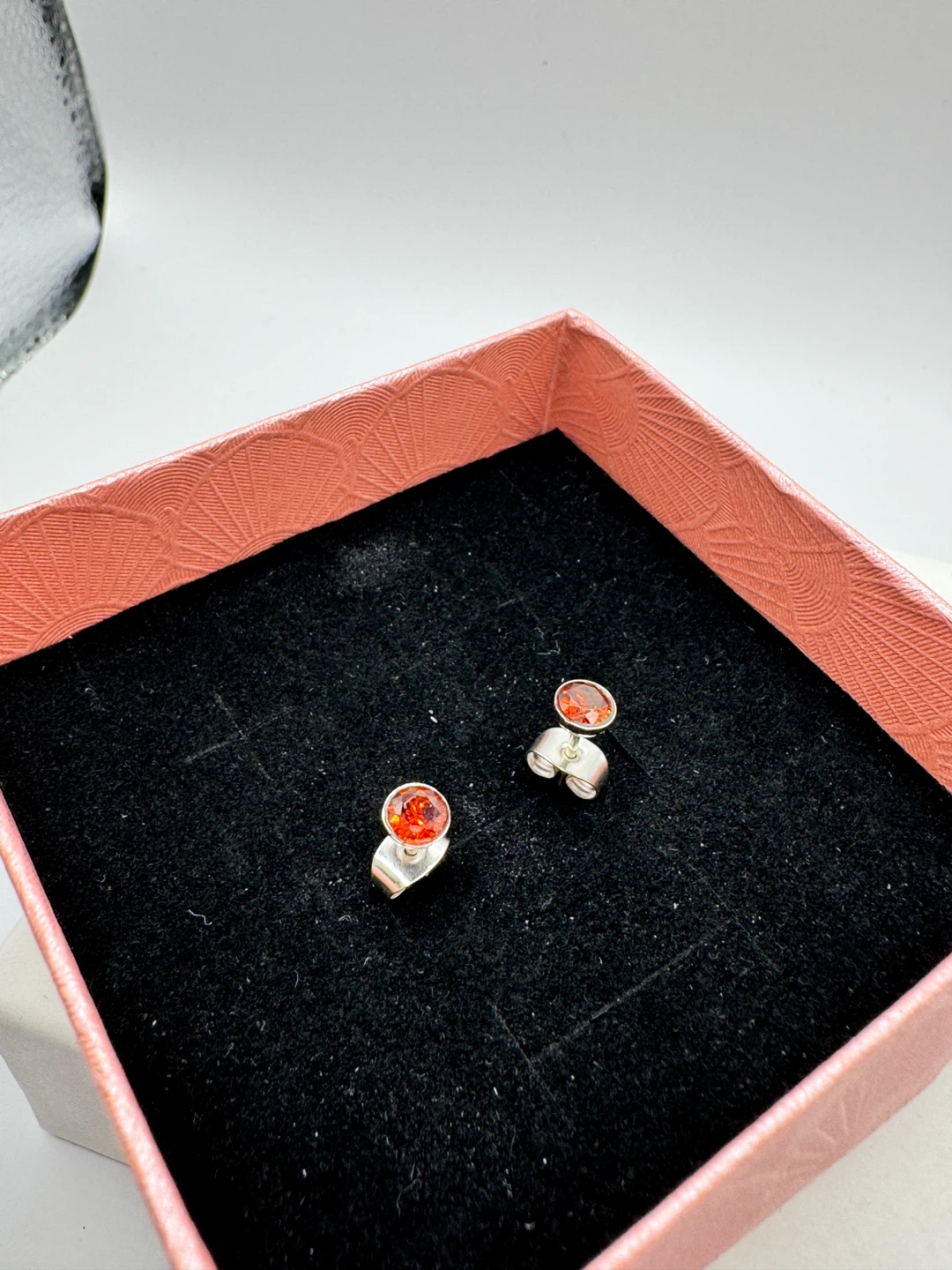 Sterling Silver Garnet Stud Earrings - photo 2