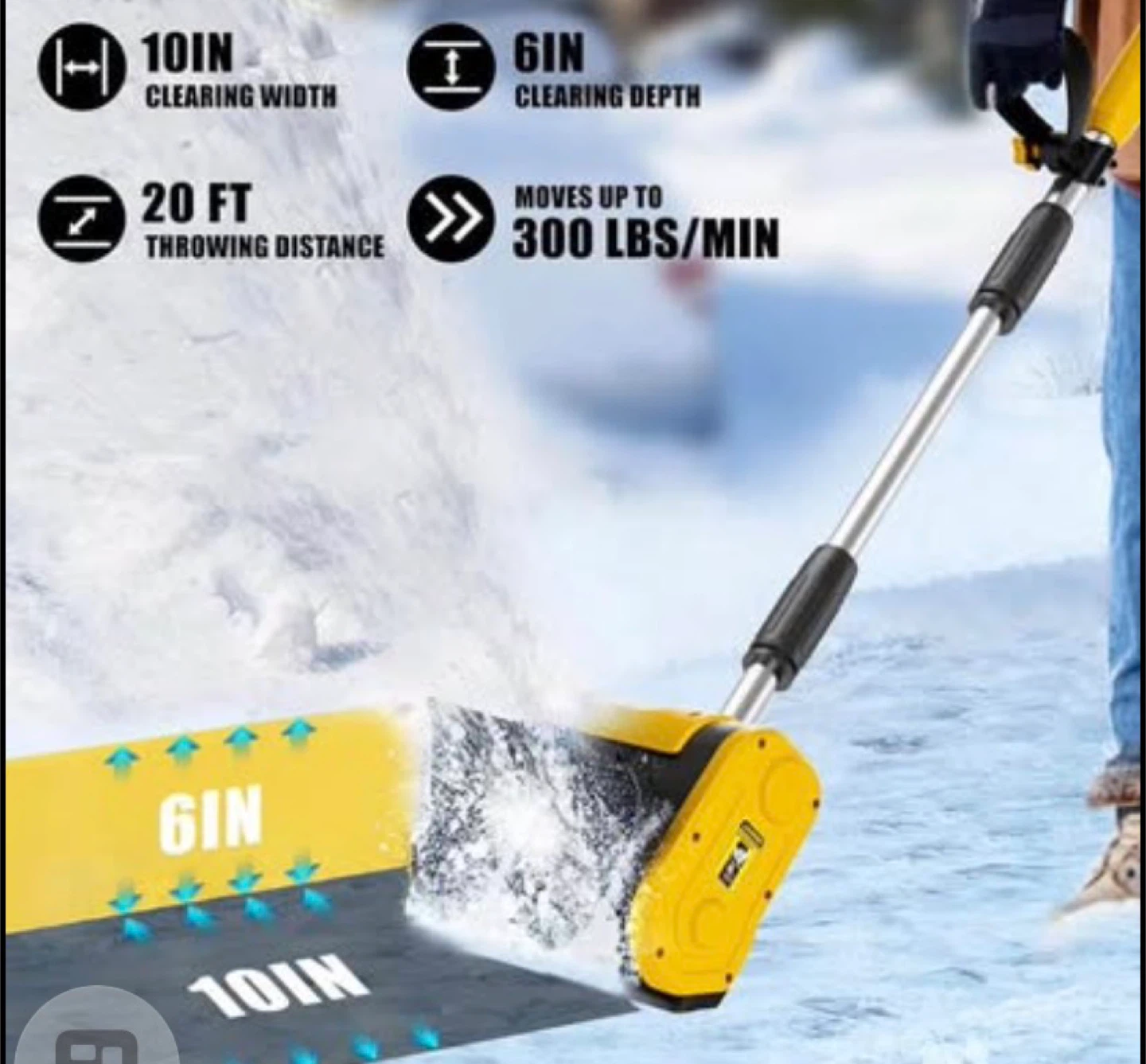Yellow Electric Snow Shovel/Blower - photo 3