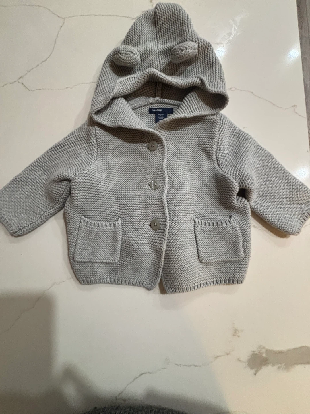 Gap Baby Brannan Bear Knit Cardigan w/Hood 3-6 Months