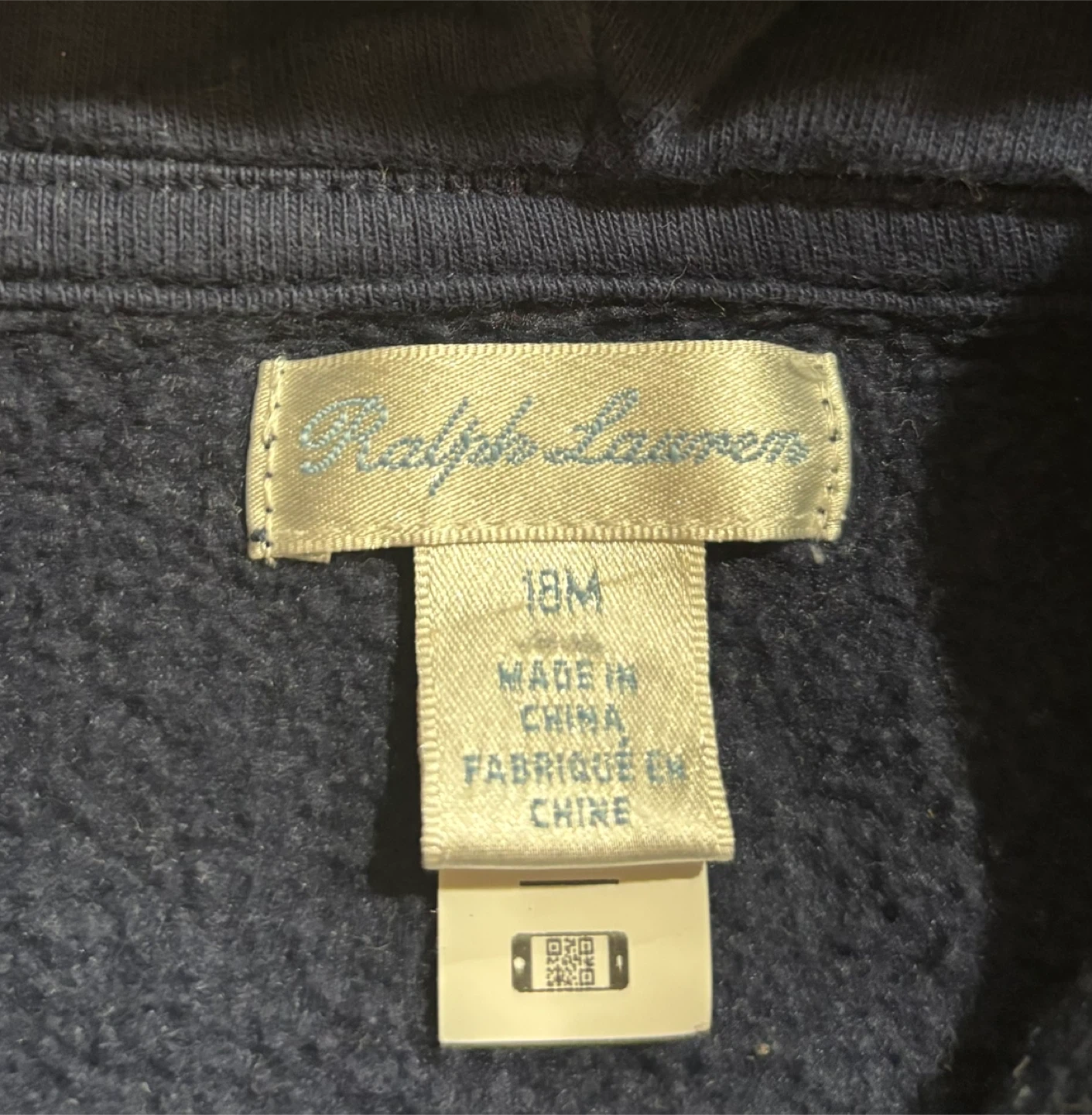 Ralph Lauren Baby Zip-Up Hoodie - Navy Blue - 18 Months - photo 2
