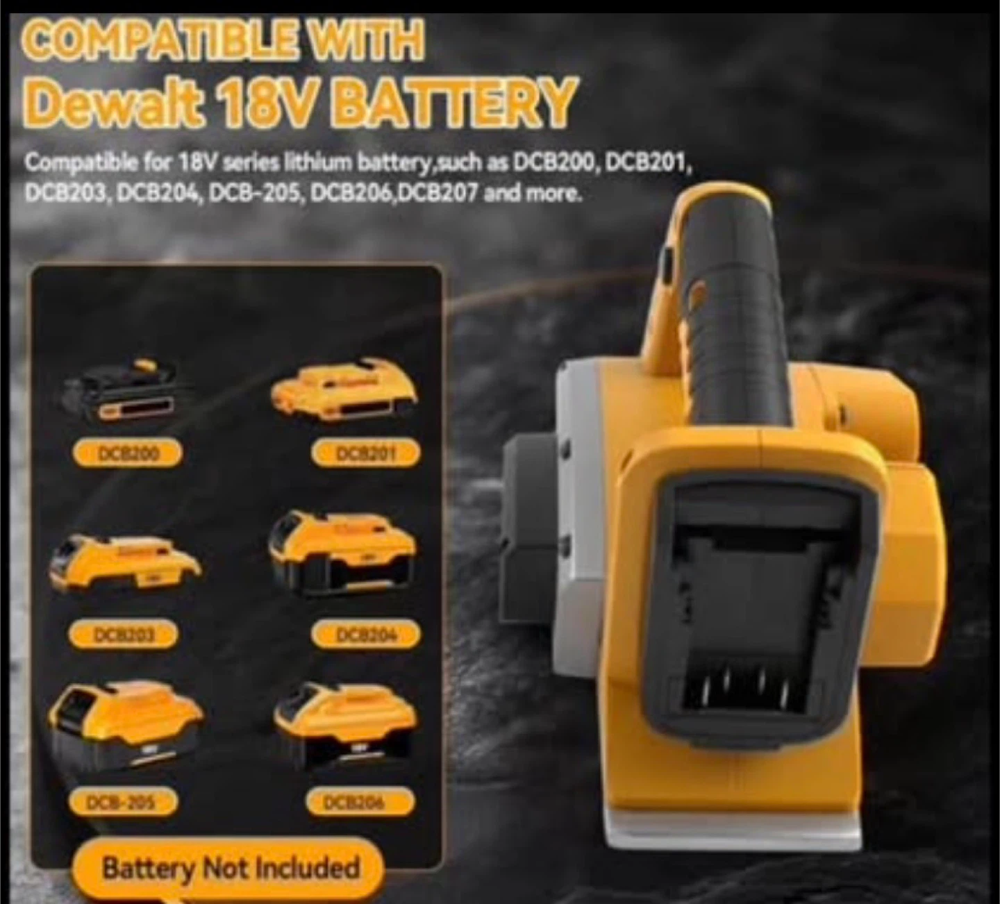 Yellow Power Planer for DeWalt 18V Battery