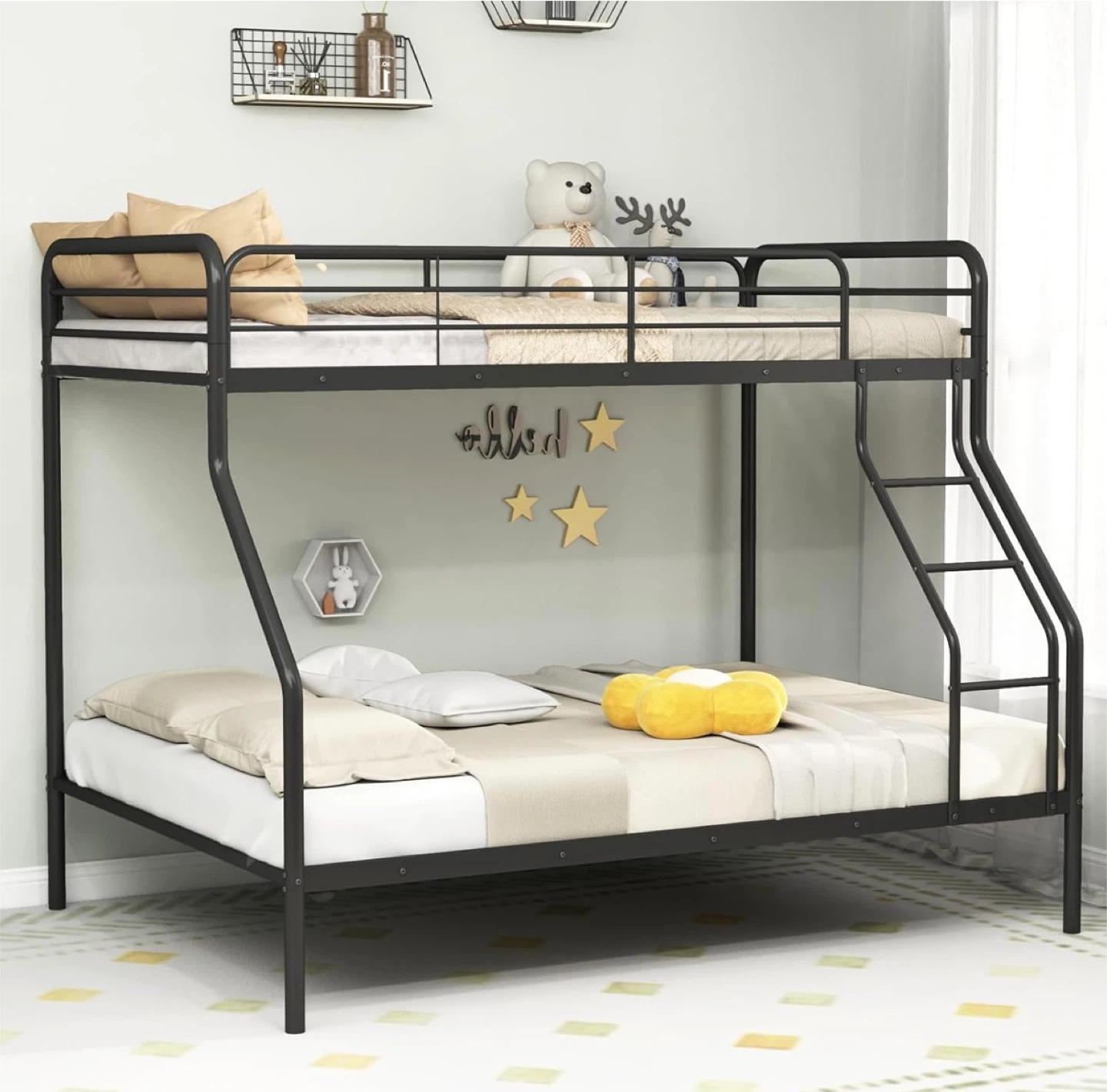 Black Metal Bunk Bed - Twin Over Full - photo 3
