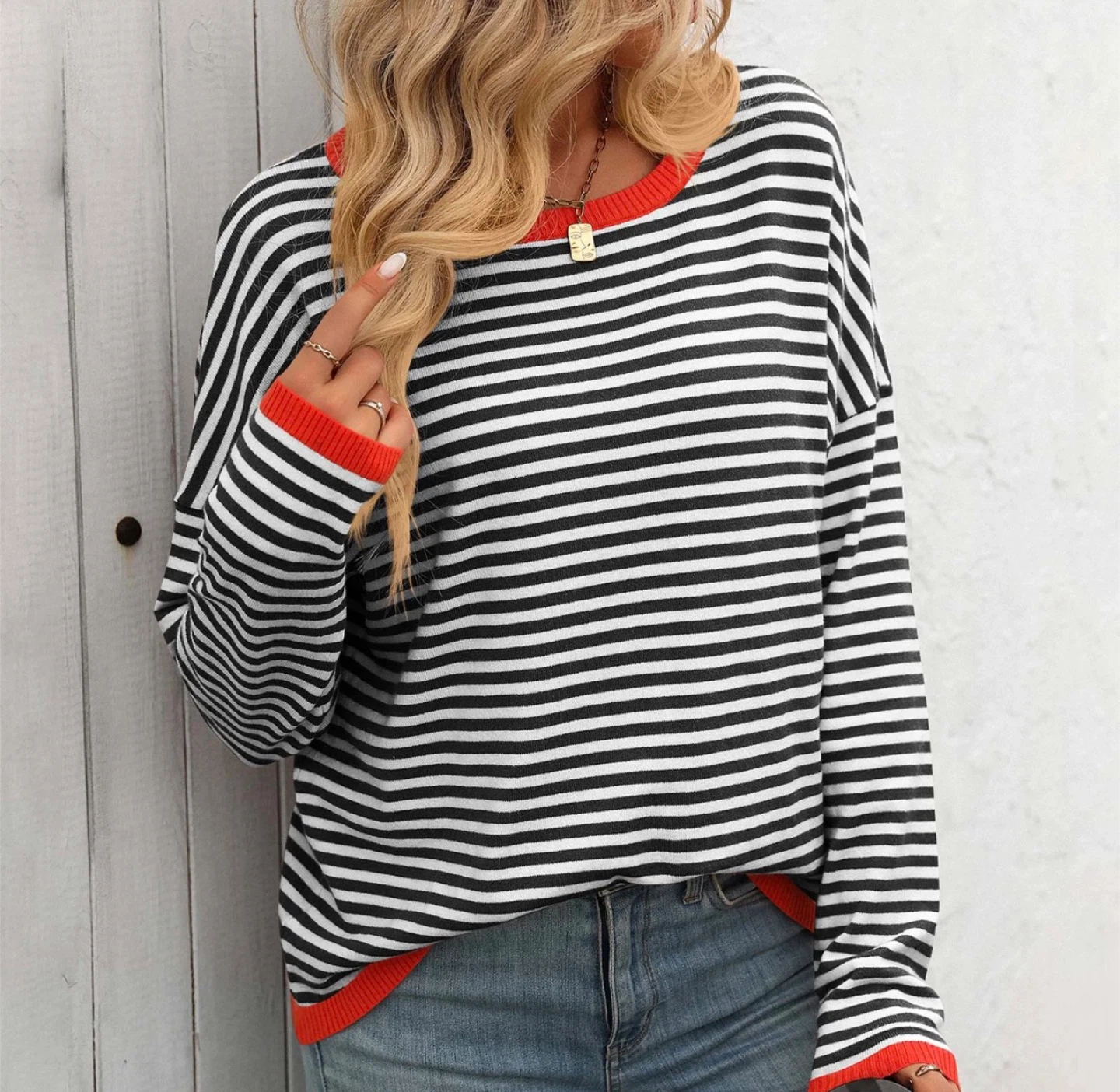 Zesica Striped Sweater - Size L - photo 2
