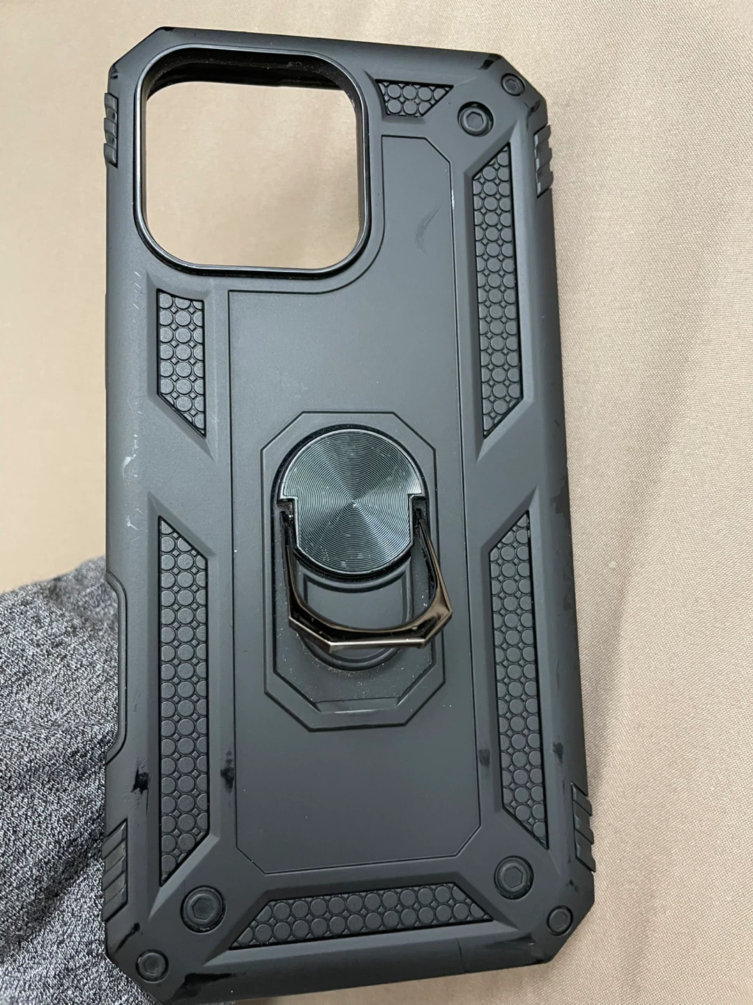 Black Protective Phone Case with Ring Kickstand - photo 3