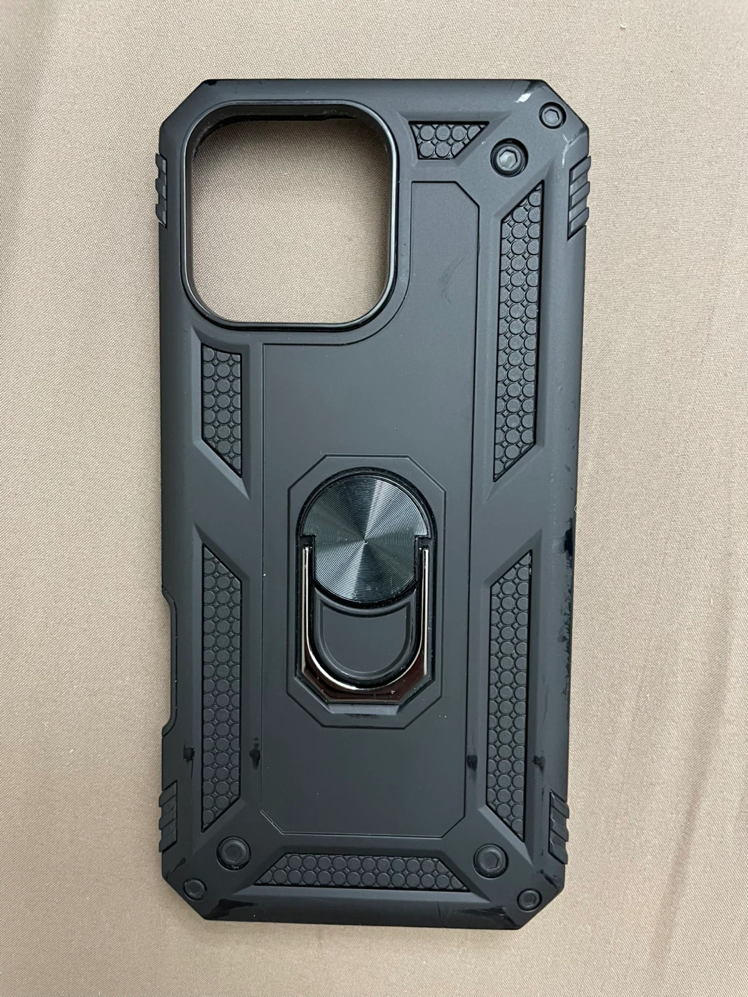 Black Protective Phone Case with Ring Kickstand - photo 2