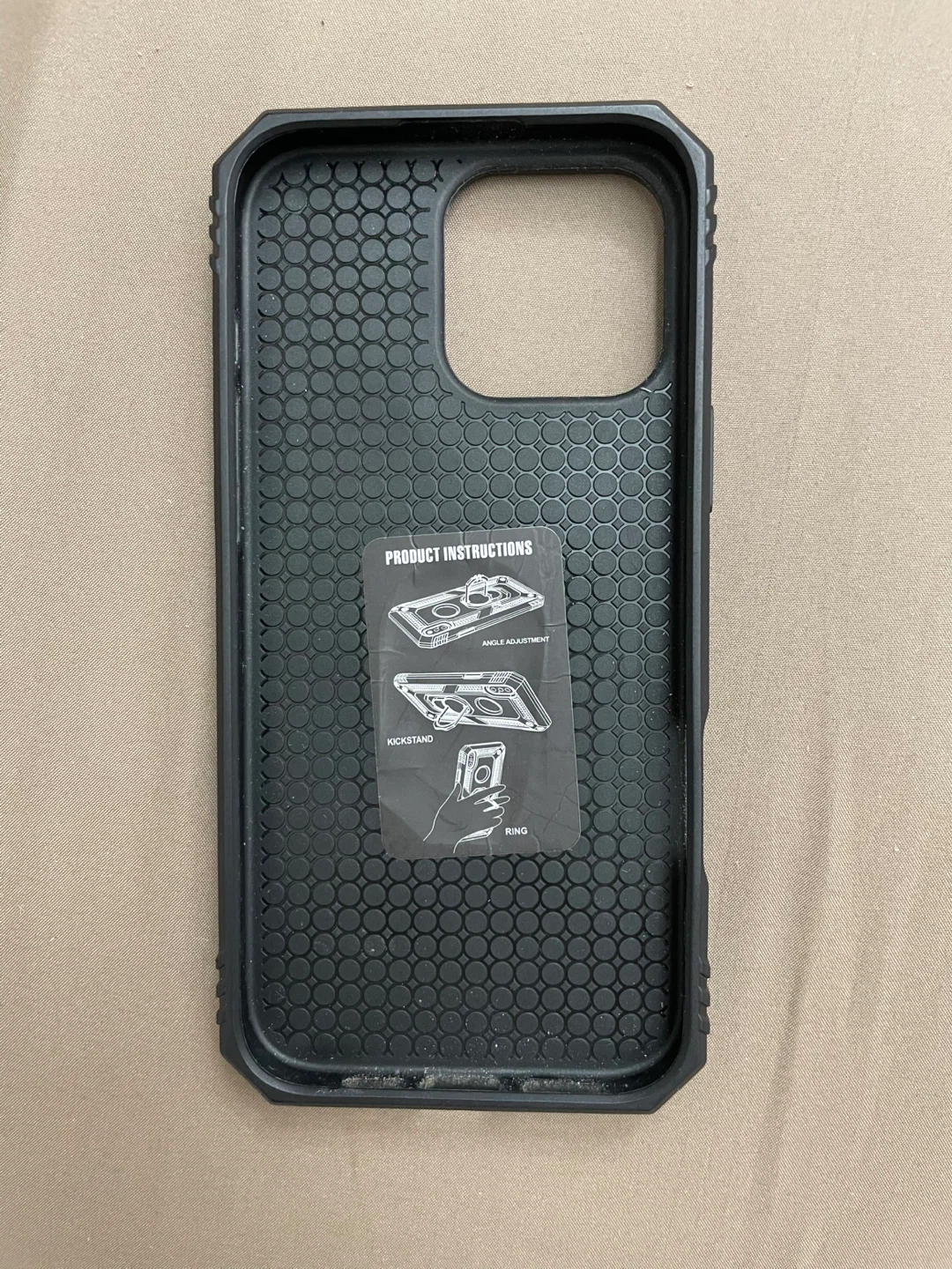 Black Protective Phone Case with Ring Kickstand