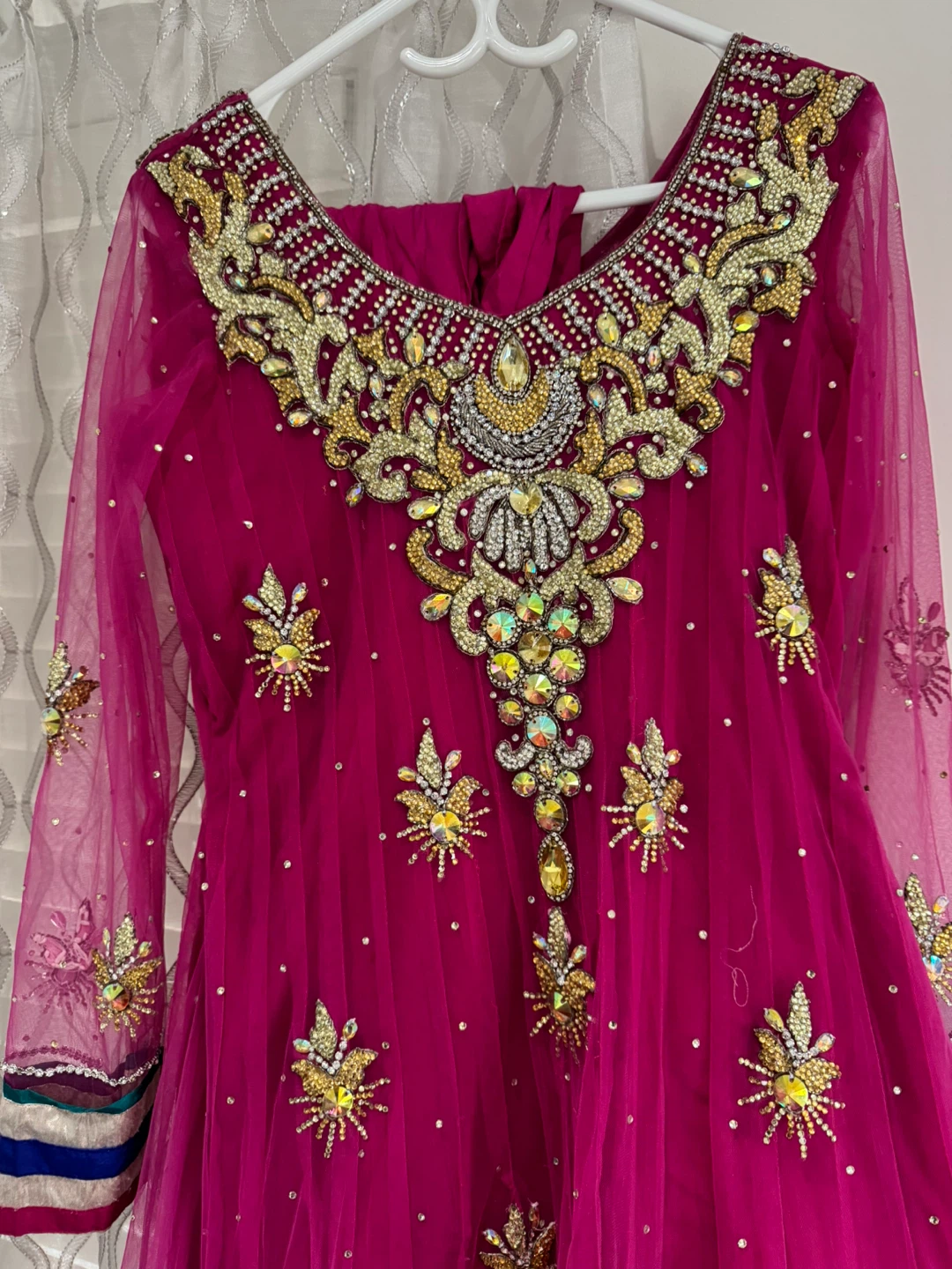 Girls' Pink Embellished Anarkali Suit with Dupatta - photo 4