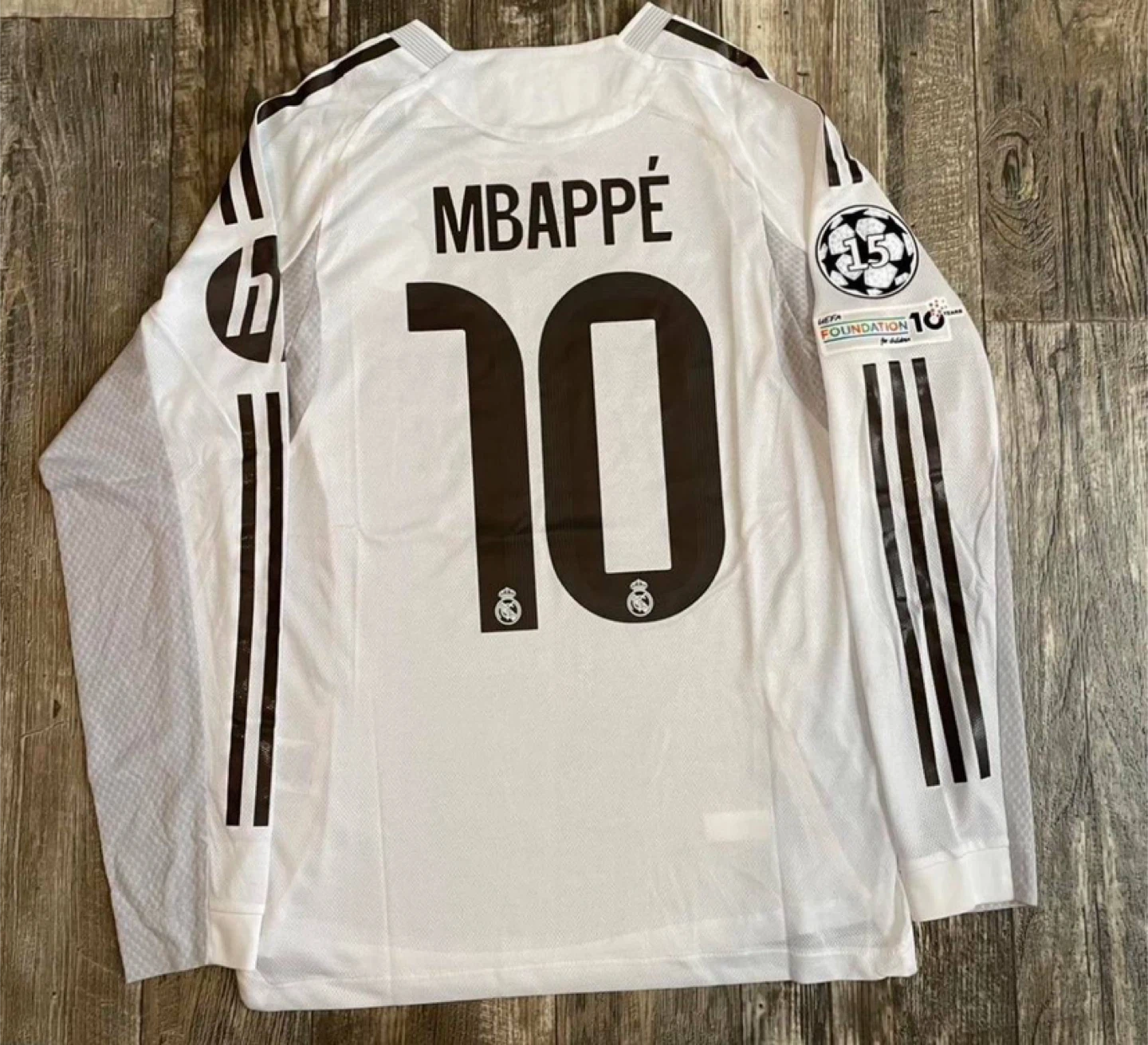Real Madrid Mbappé #10 2025/2026 Home Long Sleeve UCL Jersey - photo 3