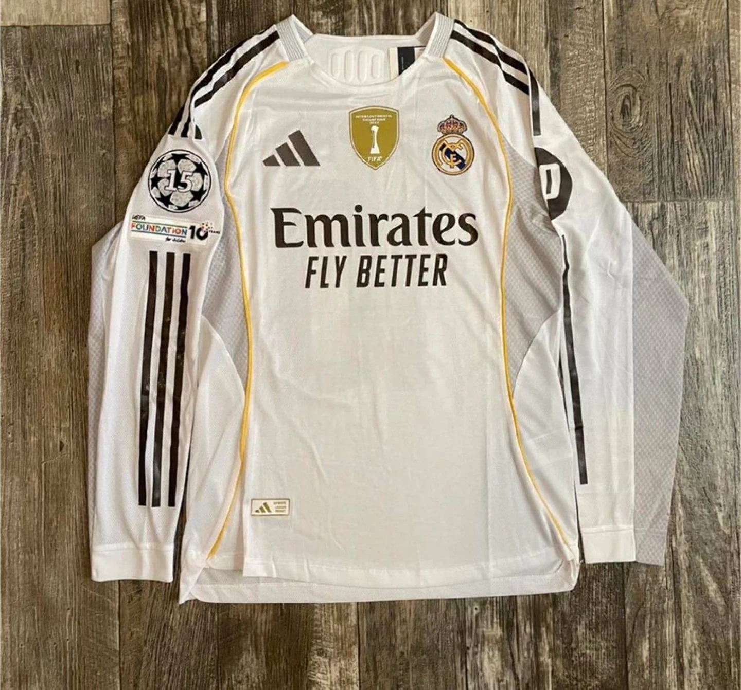 Real Madrid Mbappé #10 2025/2026 Home Long Sleeve UCL Jersey